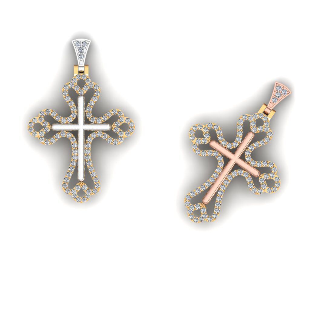 120 Cross Pendant 3d Model stl file  3D print model_4