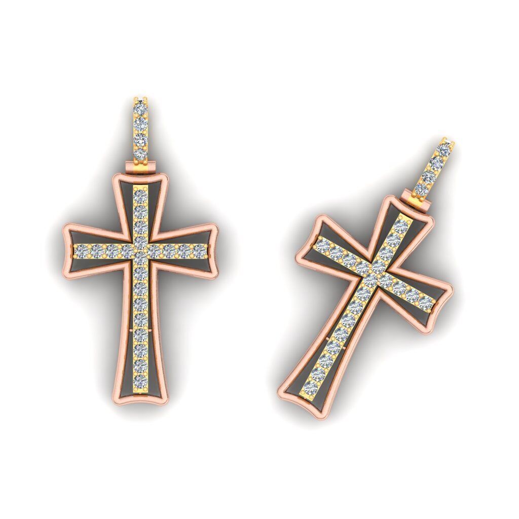 120 Cross Pendant 3d Model stl file  3D print model_3