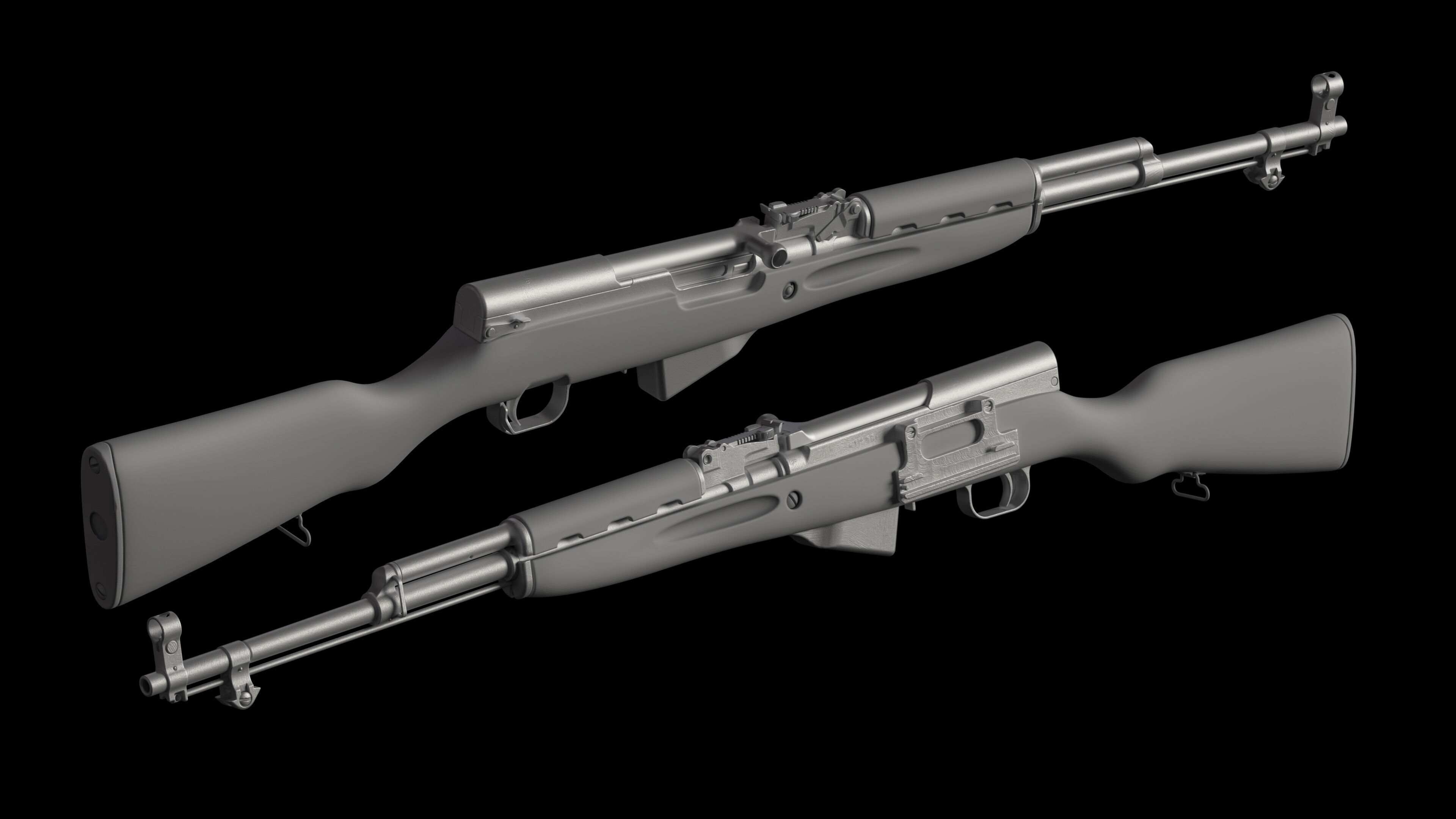 SKS Rifle - Realistic PBR Game Ready Model Low-poly 3D model_18