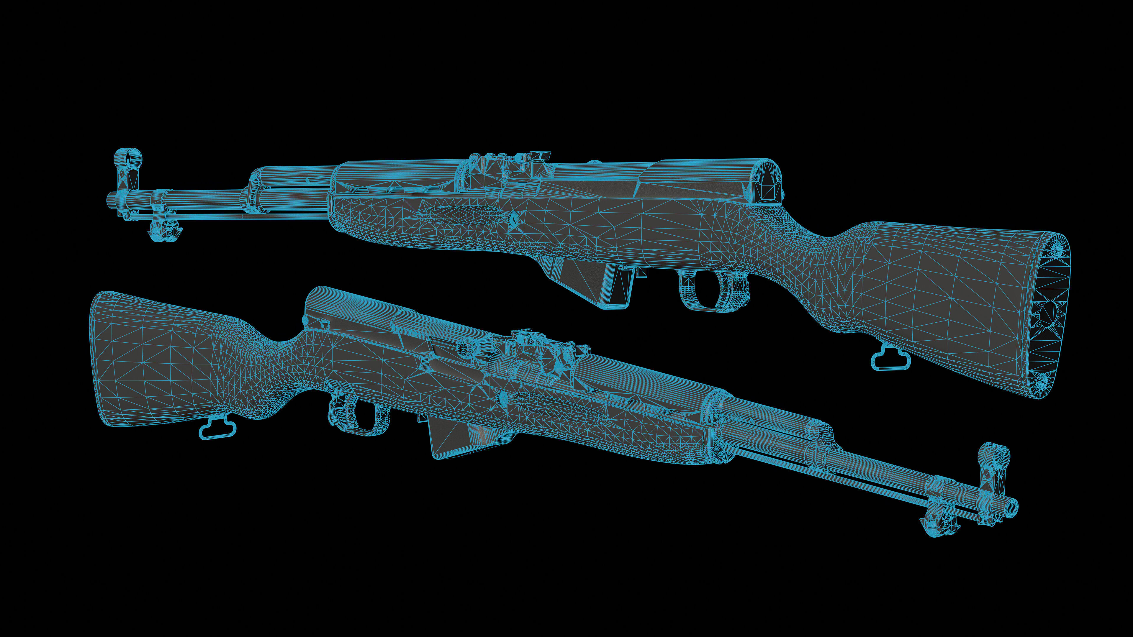 SKS Rifle - Realistic PBR Game Ready Model Low-poly 3D model_20