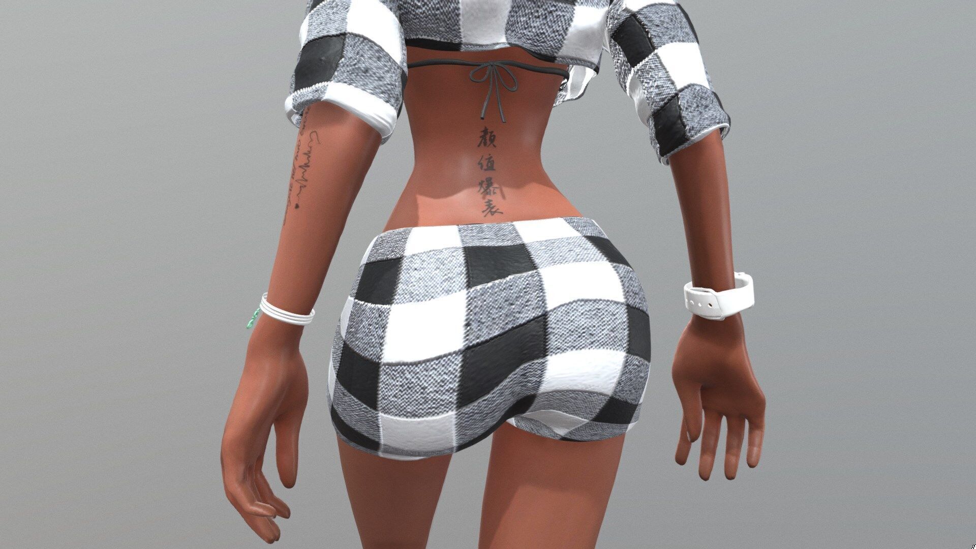 Female character animated 3D model_8