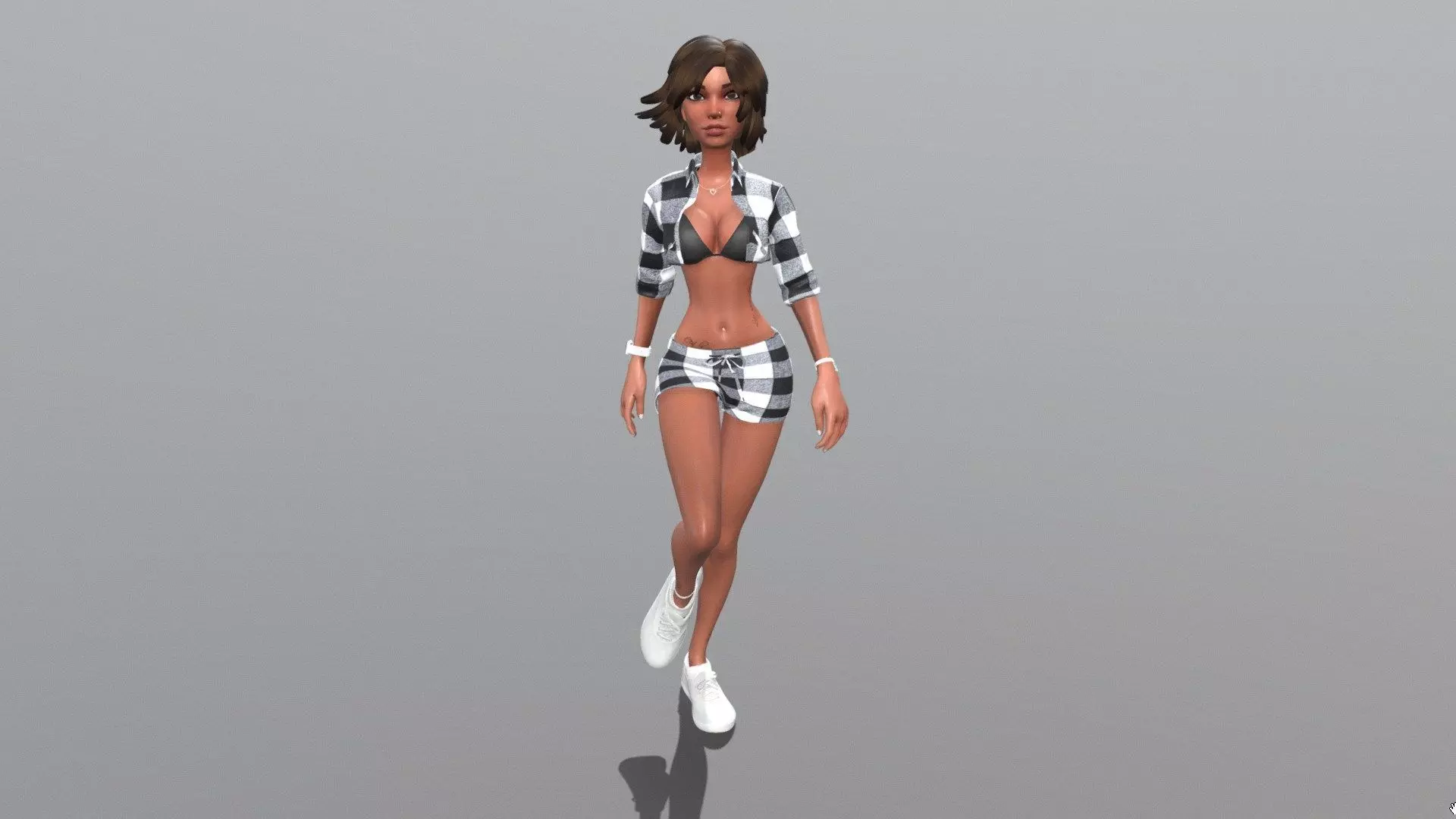 Female character animated 3D model_0