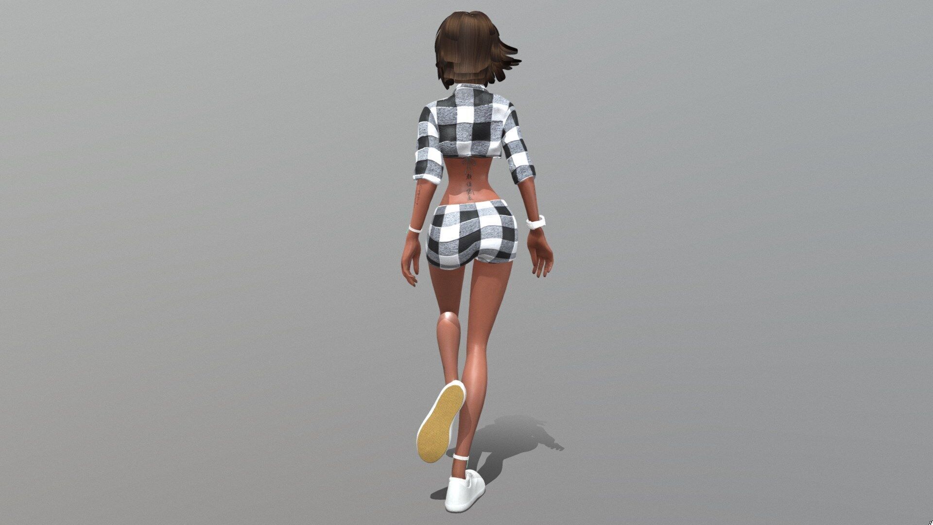 Female character animated 3D model_11