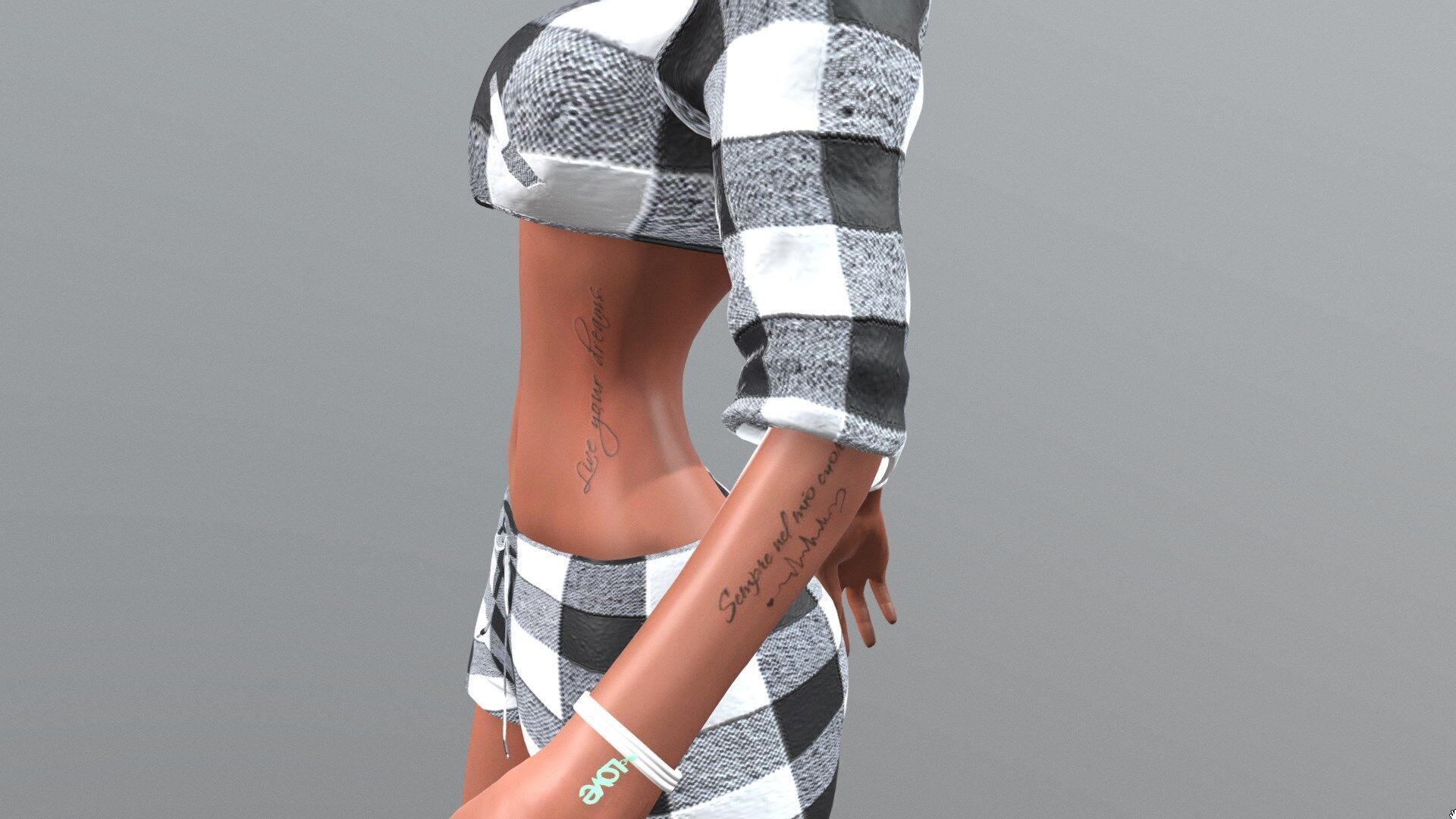 Female character animated 3D model_10