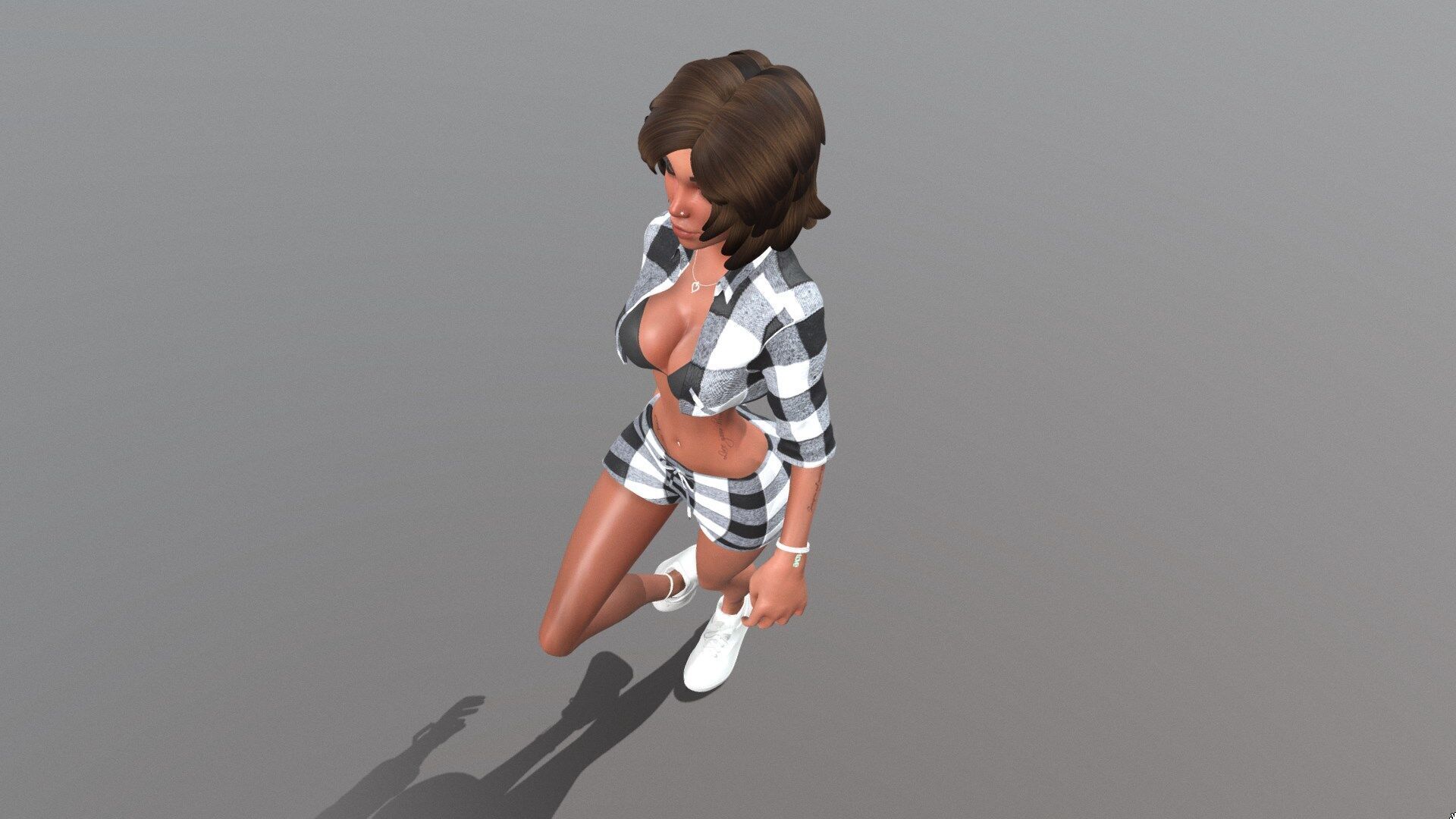 Female character animated 3D model_7