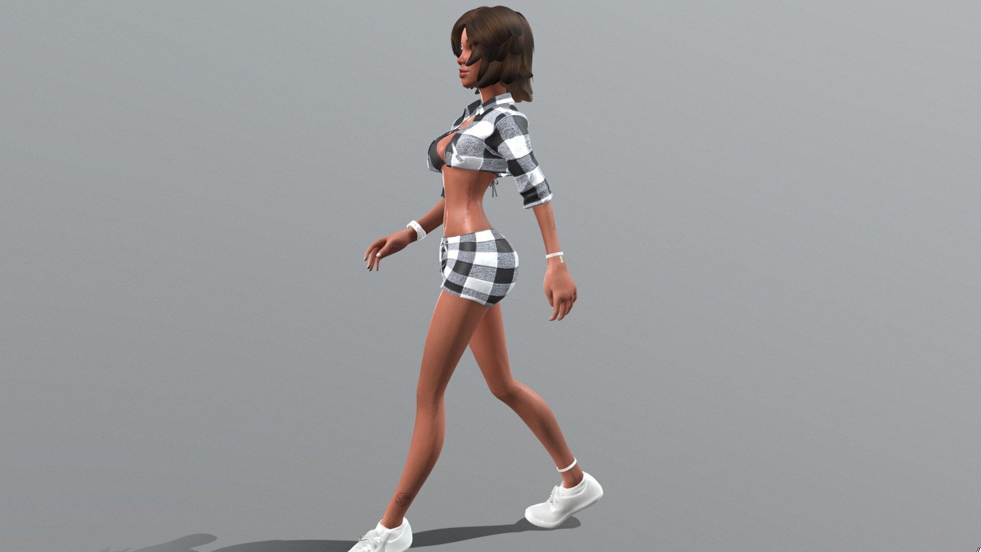 Female character animated 3D model_5