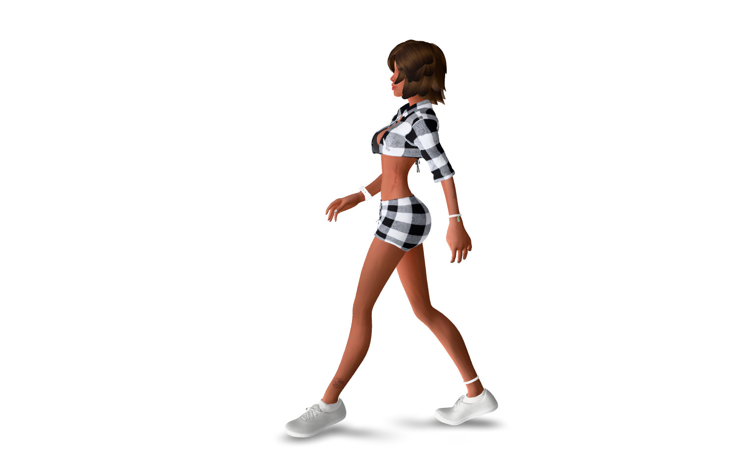 Female character animated 3D model_20