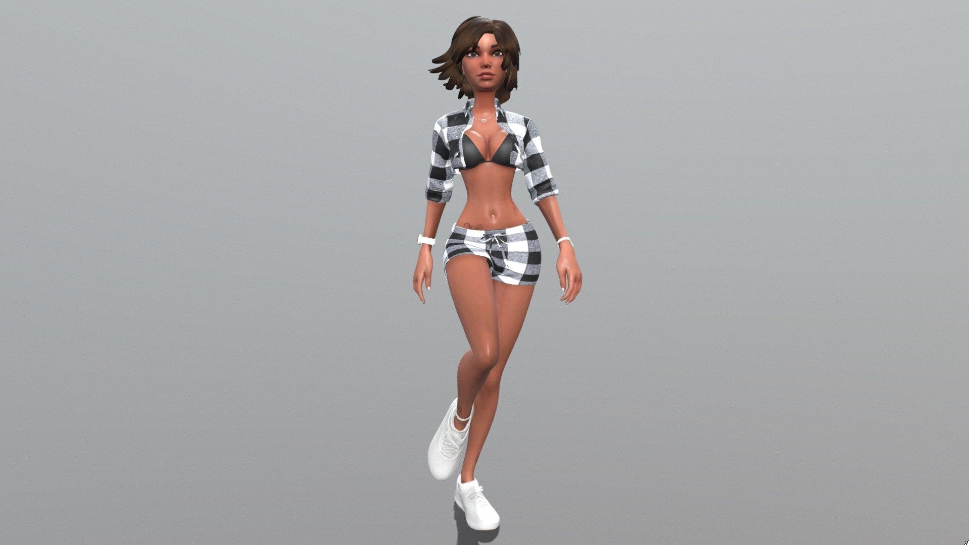 Female character animated 3D model_9