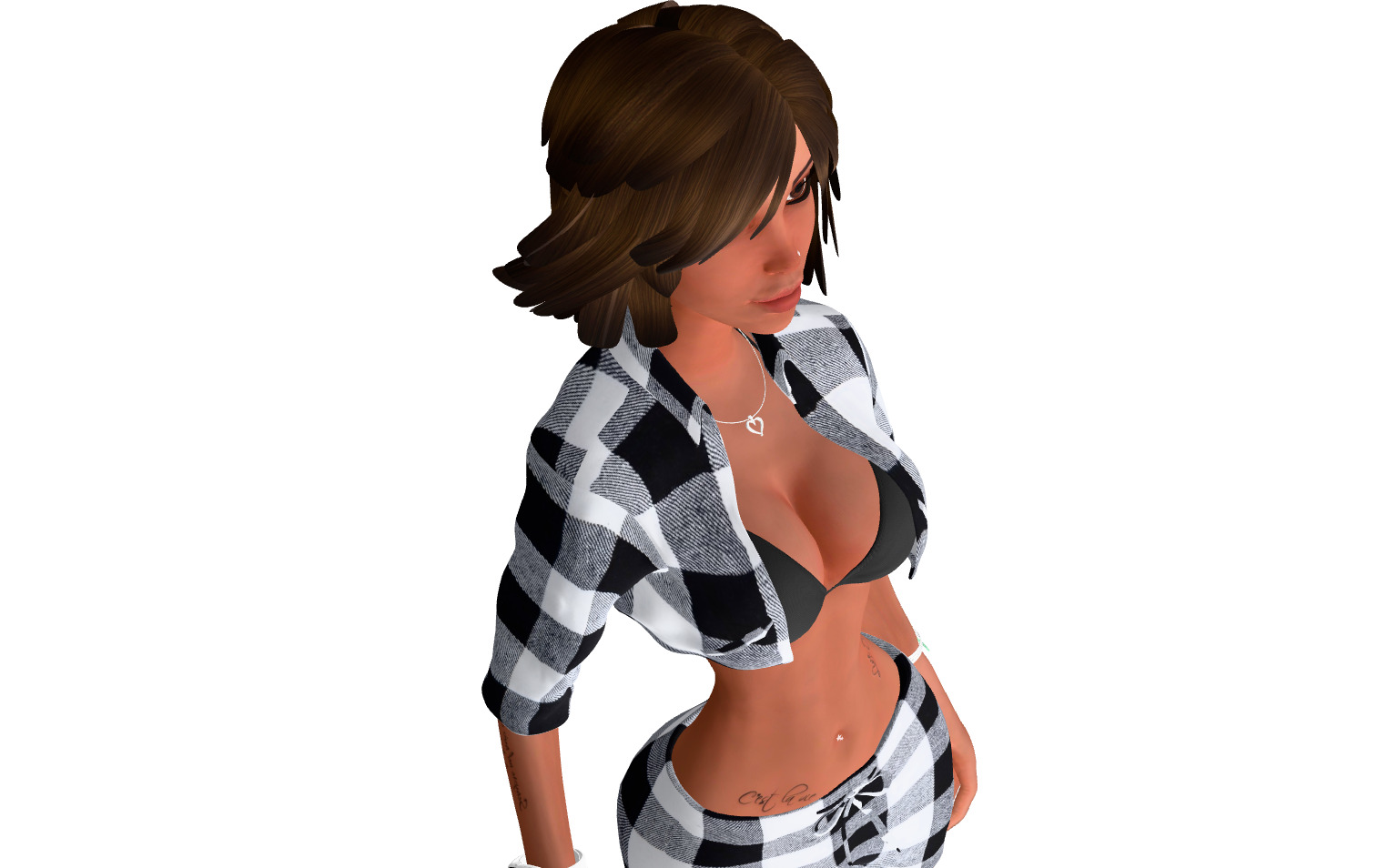 Female character animated 3D model_15