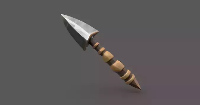 Low-Poly Stylized Spear - Game Ready Asset