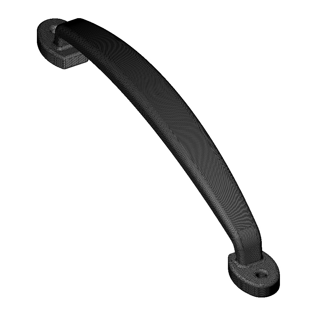 Steel Door Handle 3D print model_3