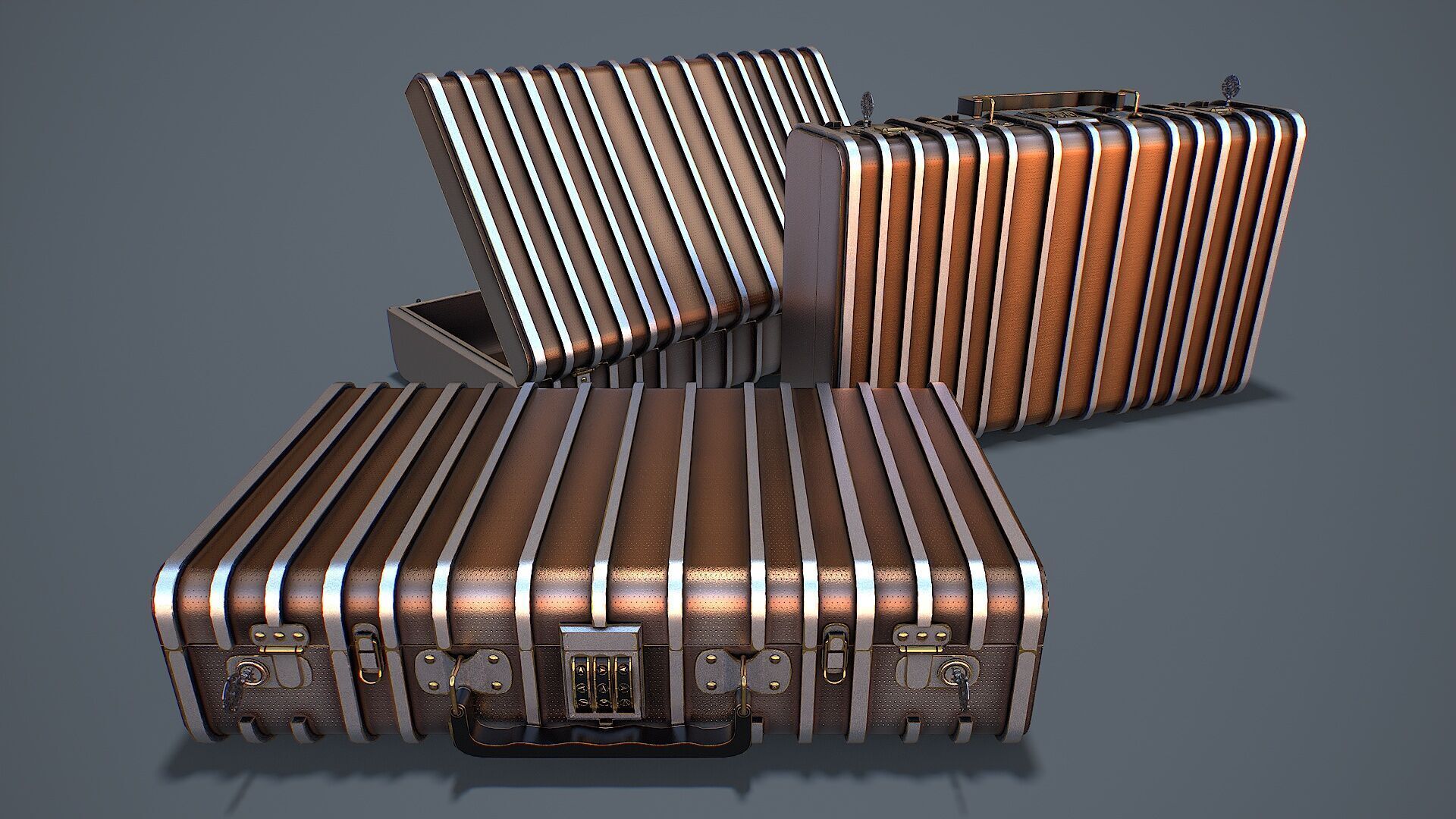 Suitcase 1 Safe Low-poly 3D model_3