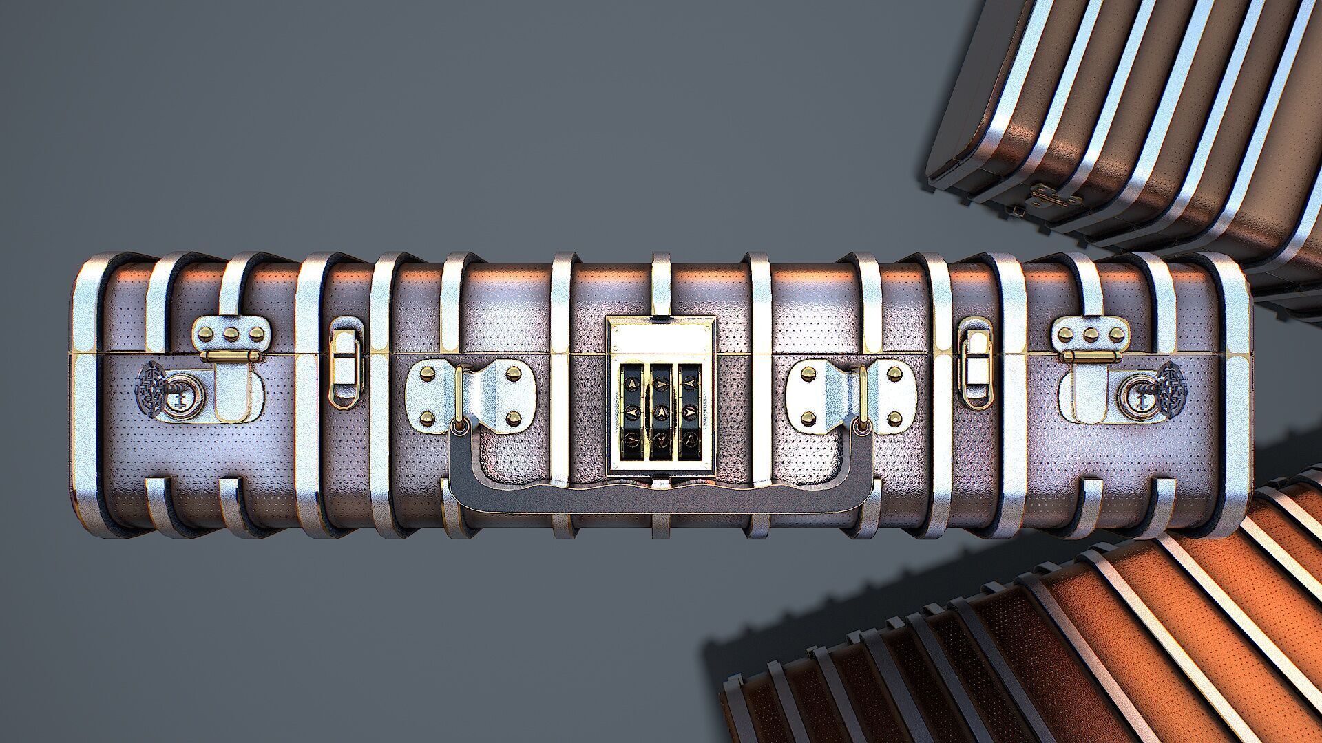 Suitcase 1 Safe Low-poly 3D model_9