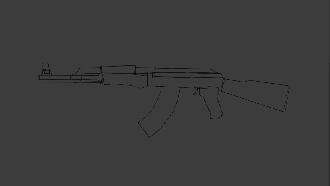 AK-47 Gun Low Poly For Video Games And VFX Free low-poly 3D model_3