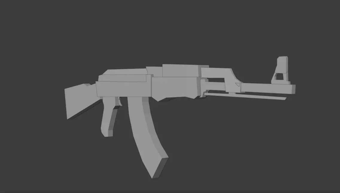 AK-47 Gun Low Poly For Video Games And VFX Free low-poly 3D model_0