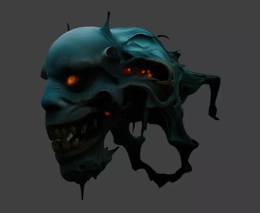 Eerie Demon Skull 3D Model Low-poly 3D model