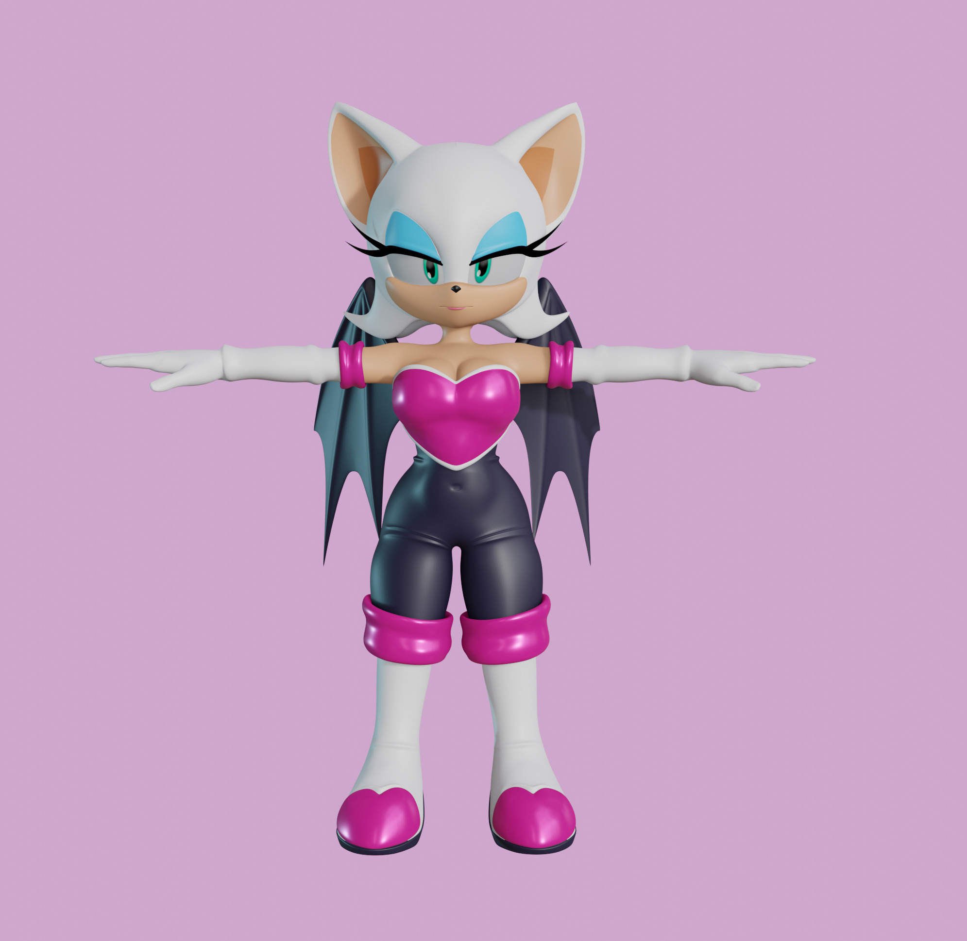 Rouge the Bat Low-poly 3D model_99