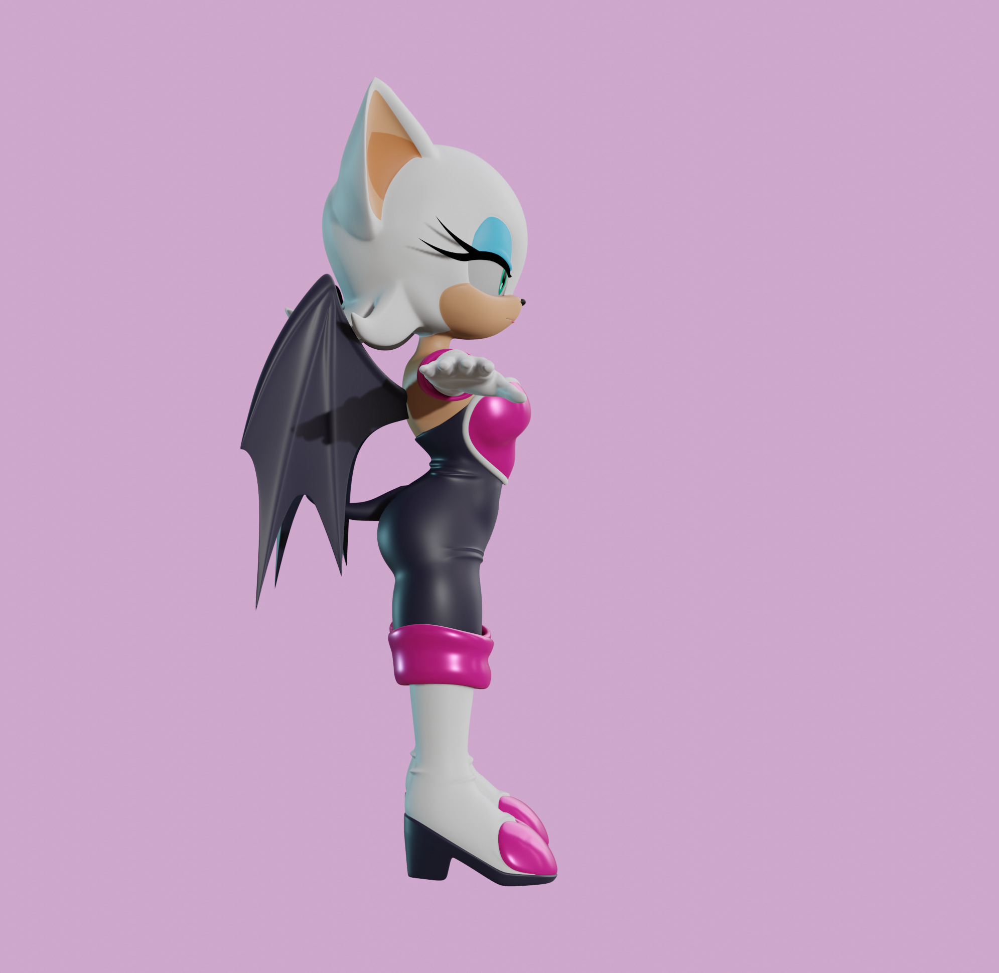 Rouge the Bat Low-poly 3D model_17