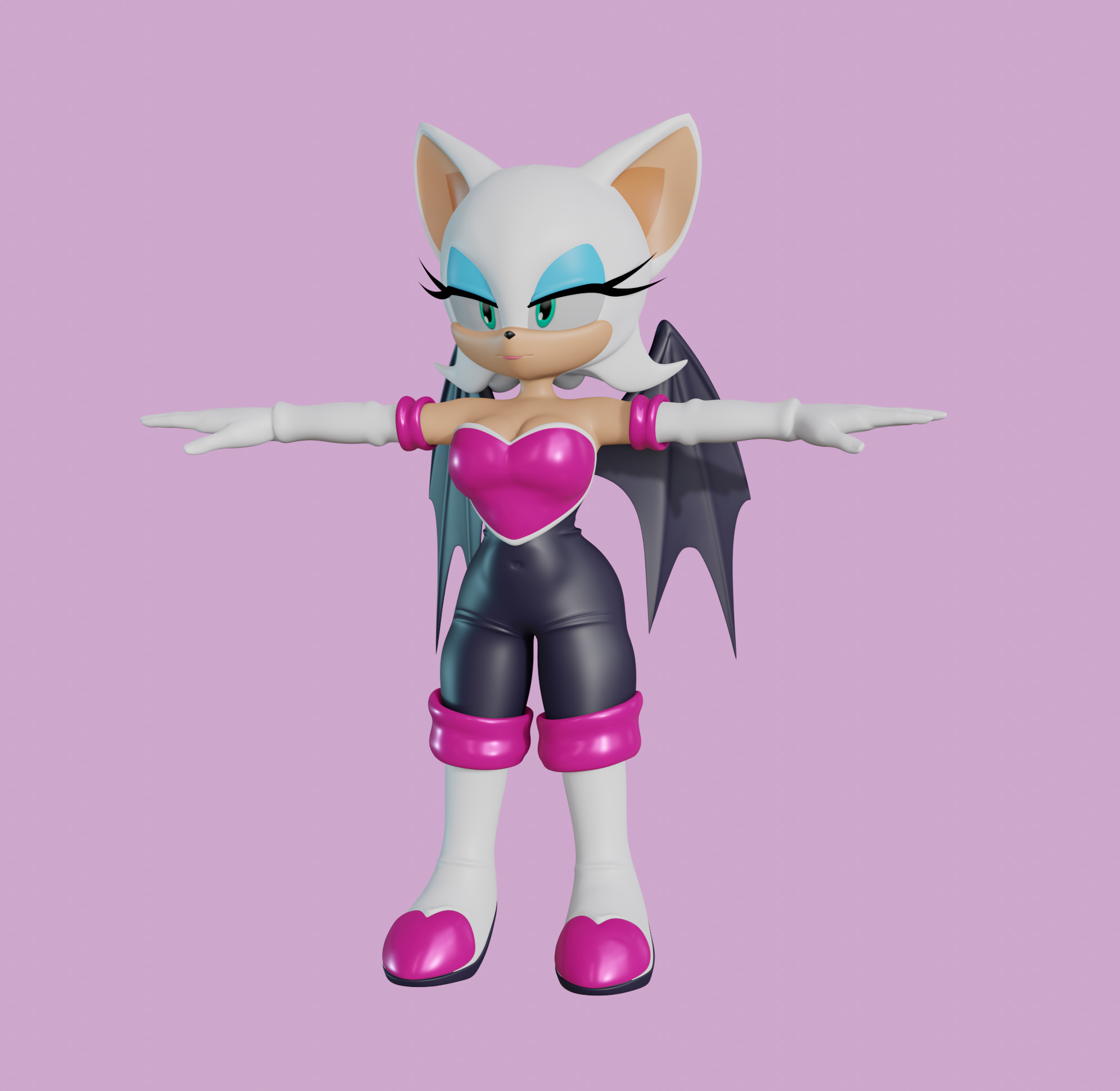 Rouge the Bat Low-poly 3D model_90