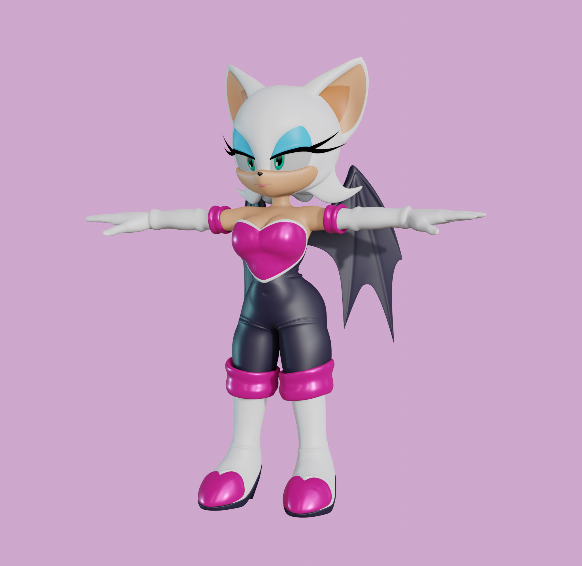Rouge the Bat Low-poly 3D model_85