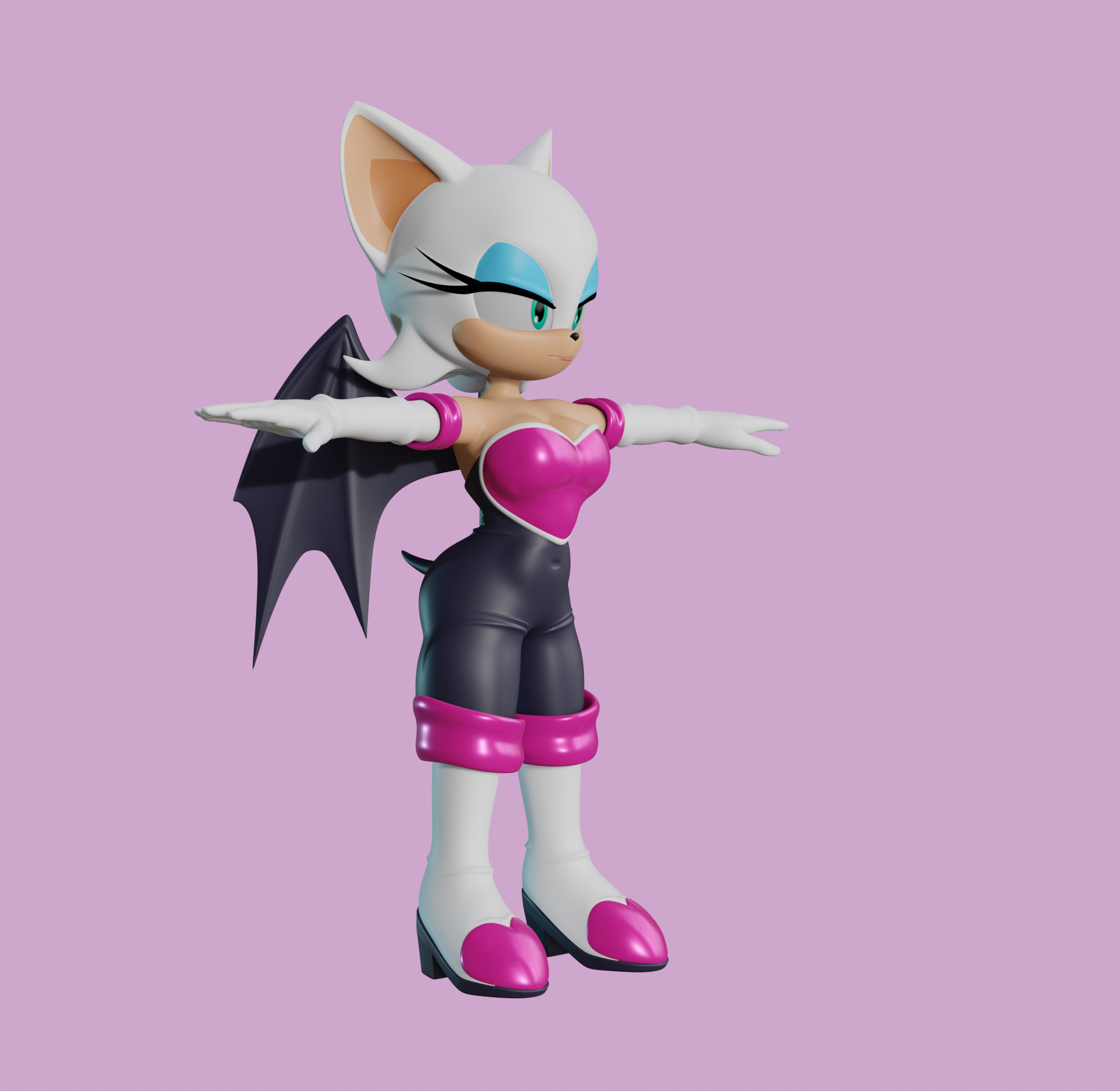 Rouge the Bat Low-poly 3D model_47