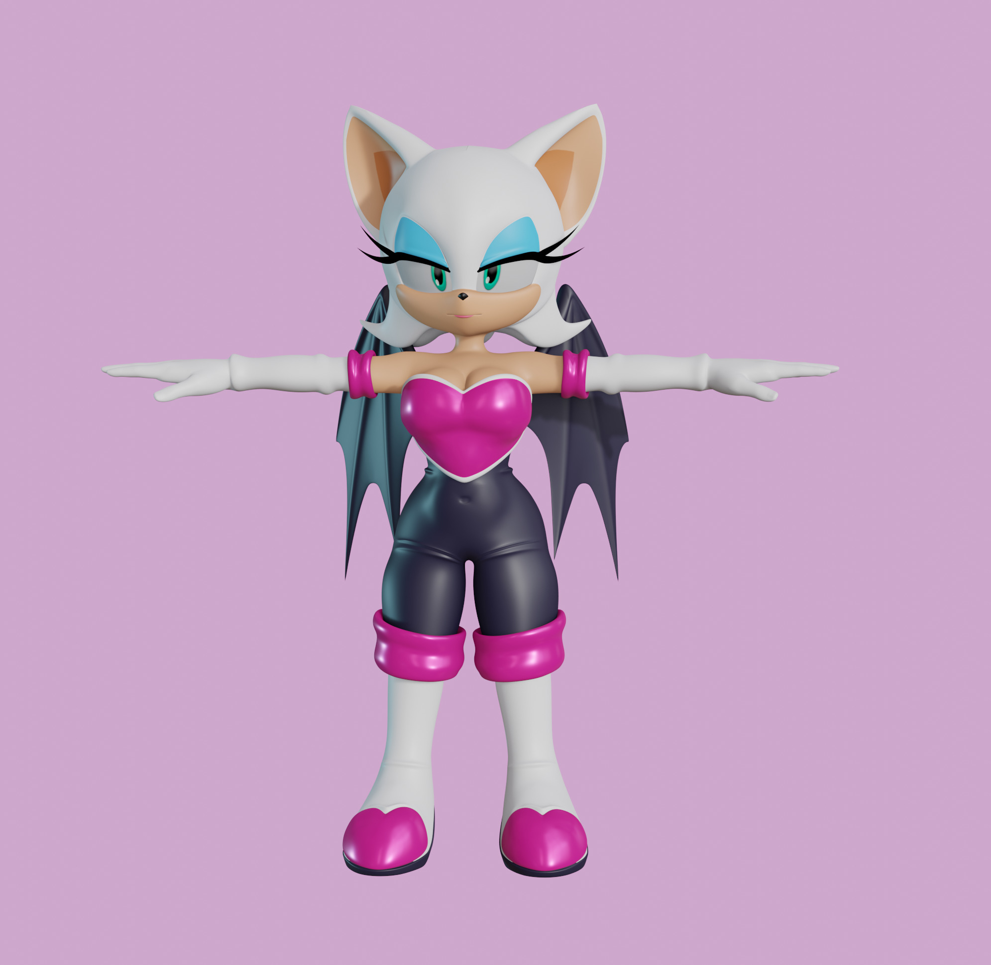 Rouge the Bat Low-poly 3D model_95