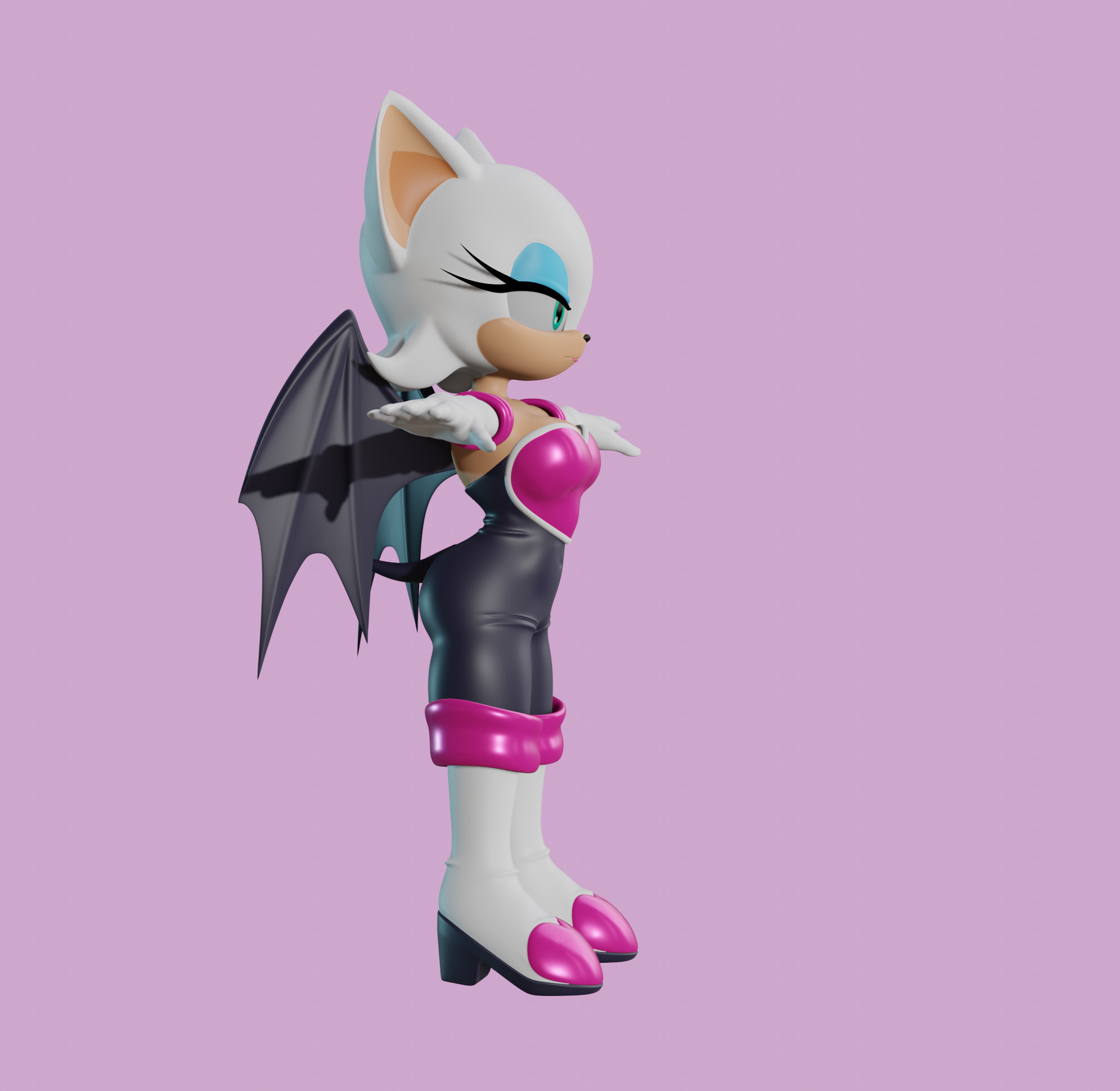 Rouge the Bat Low-poly 3D model_49