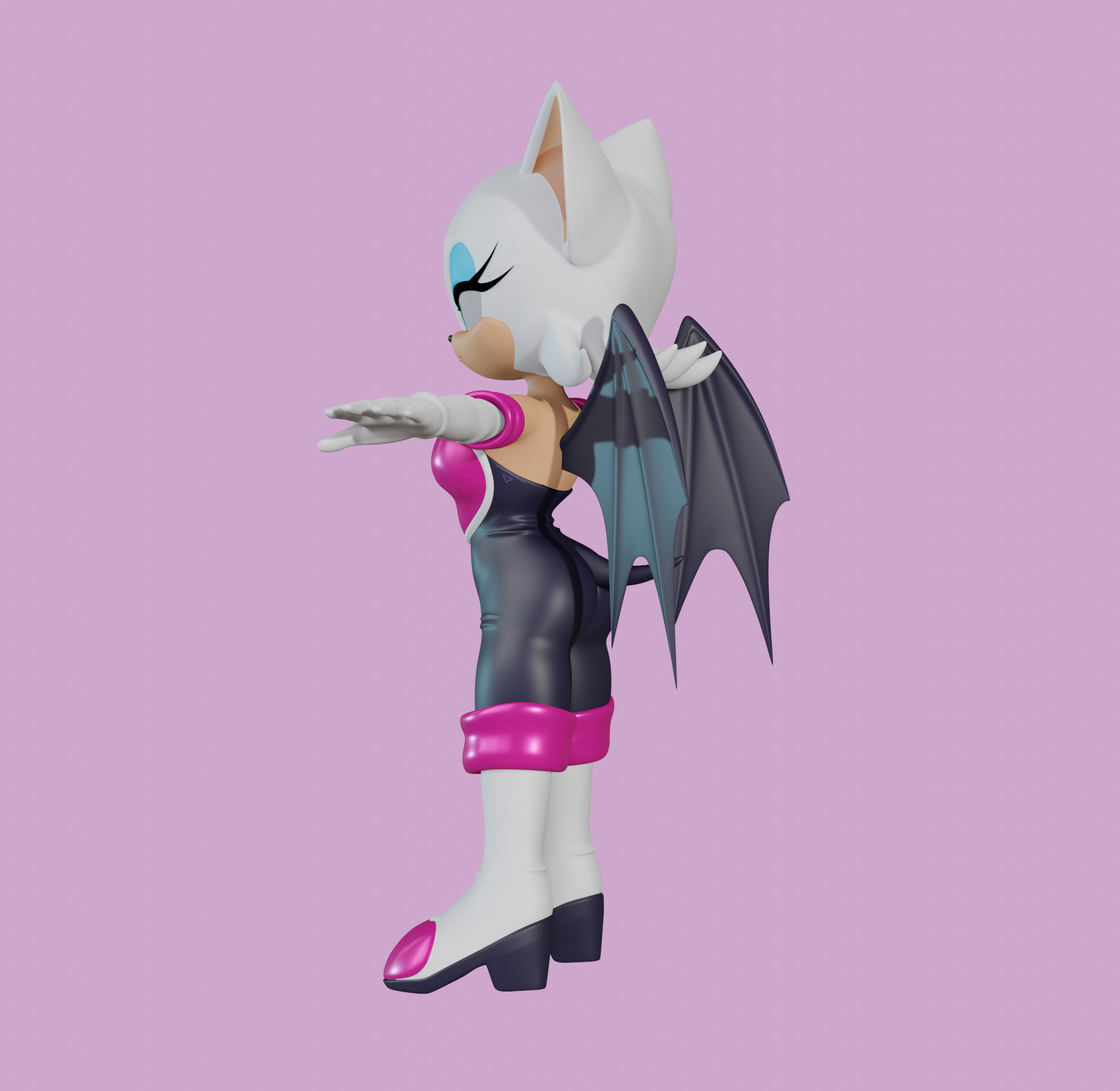 Rouge the Bat Low-poly 3D model_73