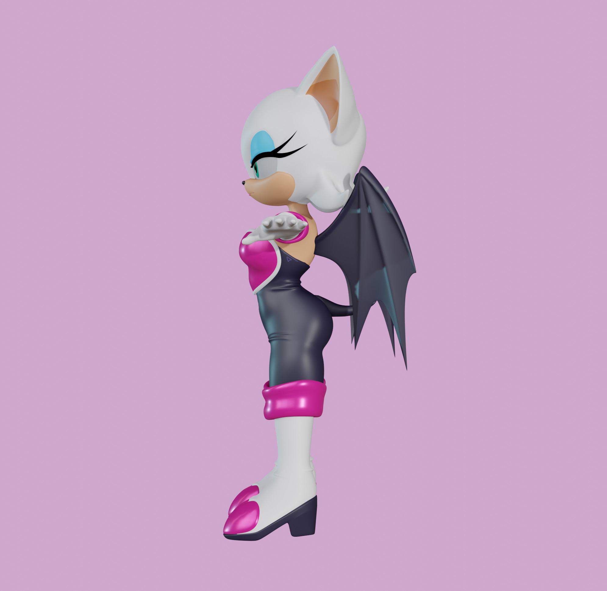 Rouge the Bat Low-poly 3D model_35
