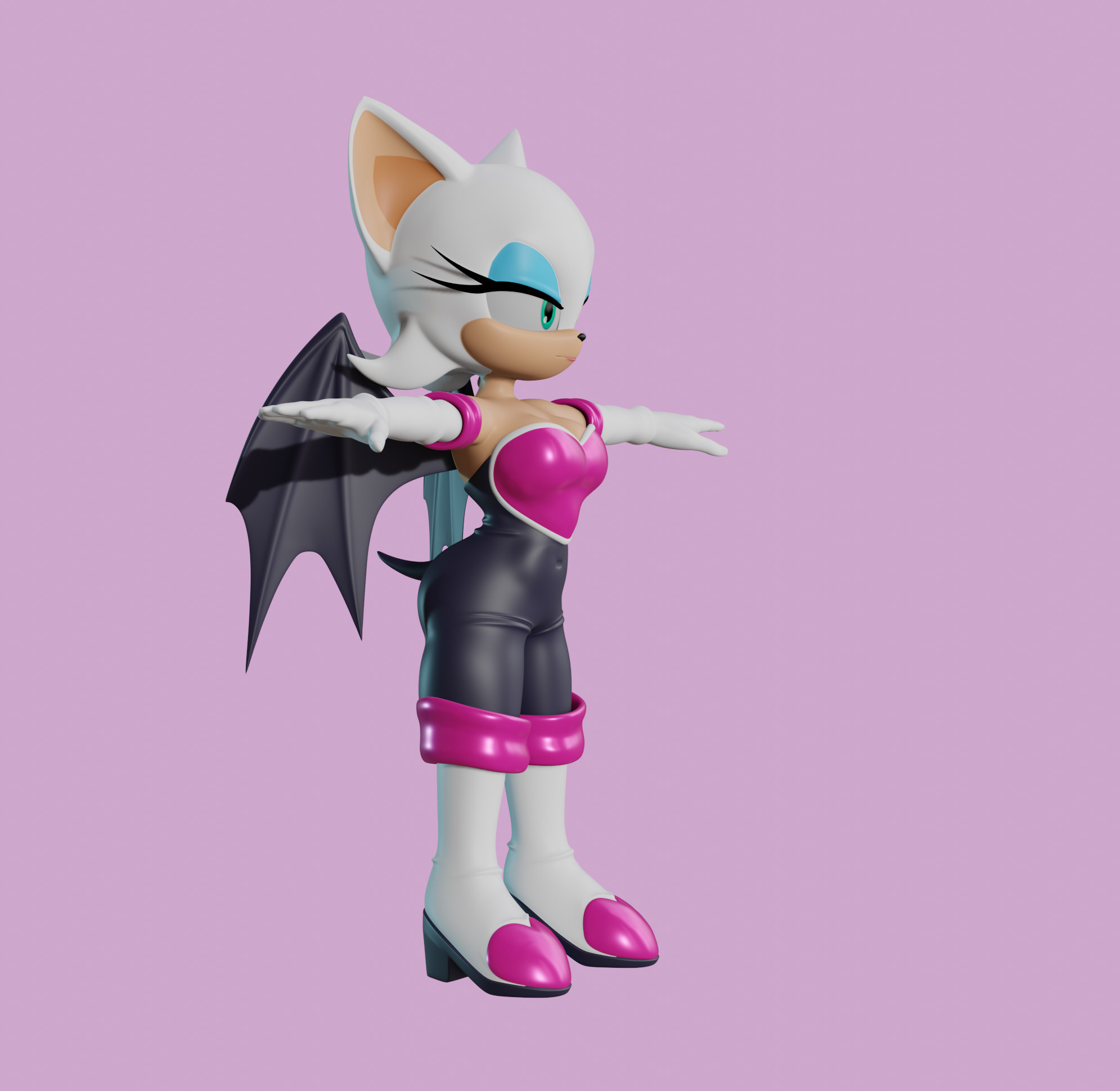 Rouge the Bat Low-poly 3D model_45