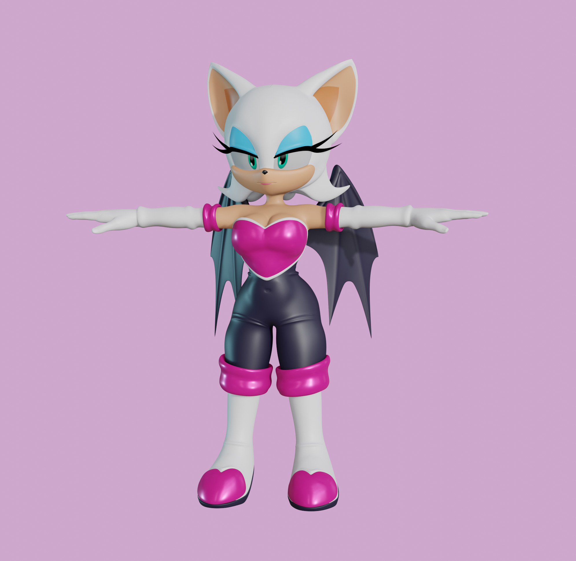 Rouge the Bat Low-poly 3D model_92