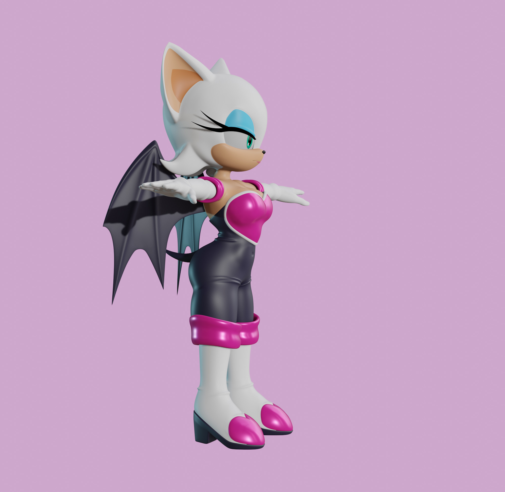 Rouge the Bat Low-poly 3D model_48