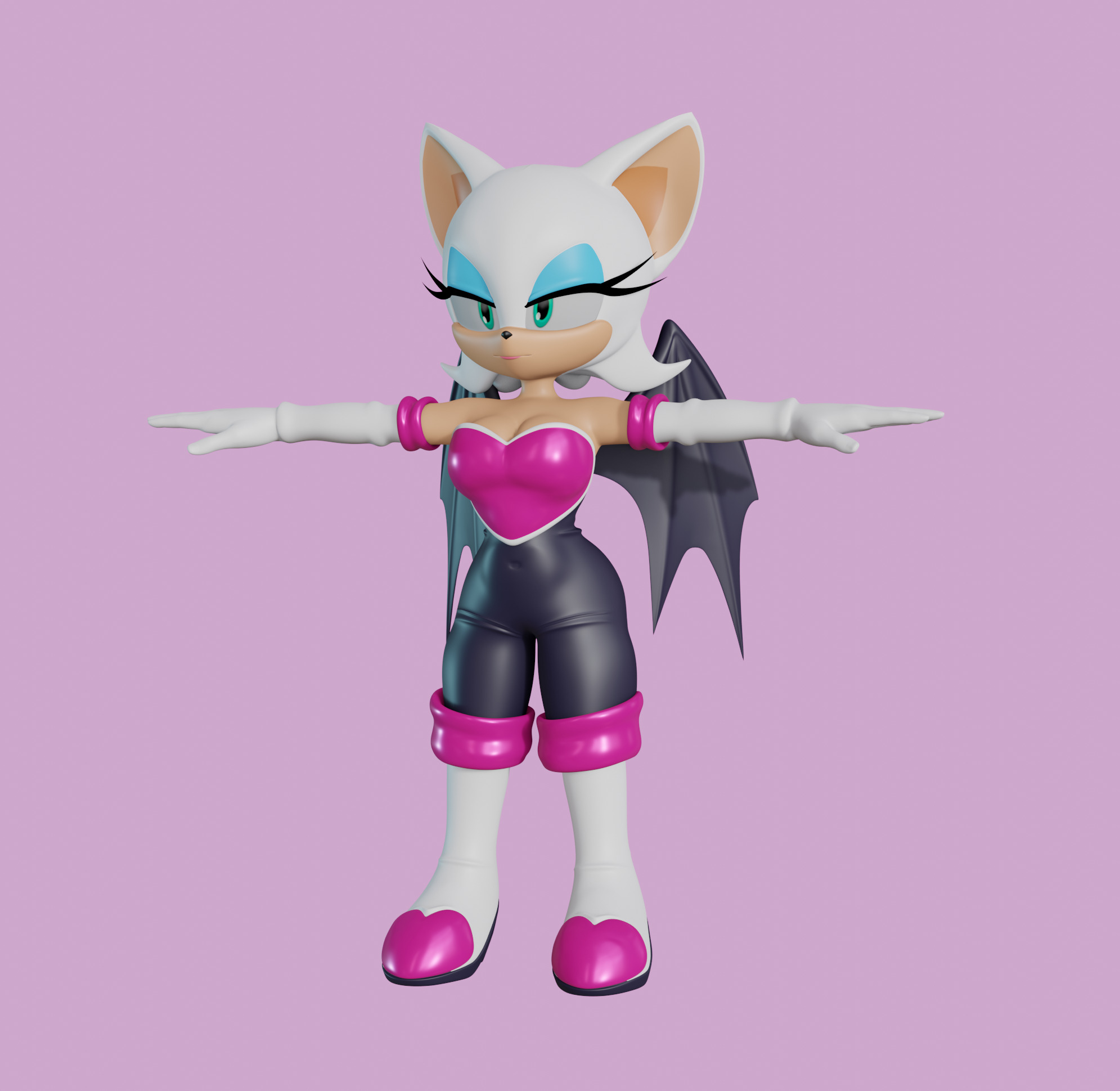 Rouge the Bat Low-poly 3D model_87