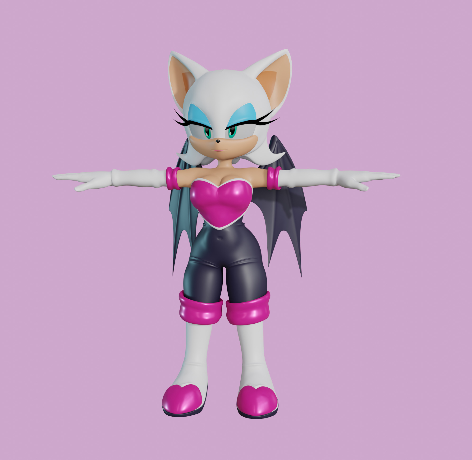 Rouge the Bat Low-poly 3D model_93