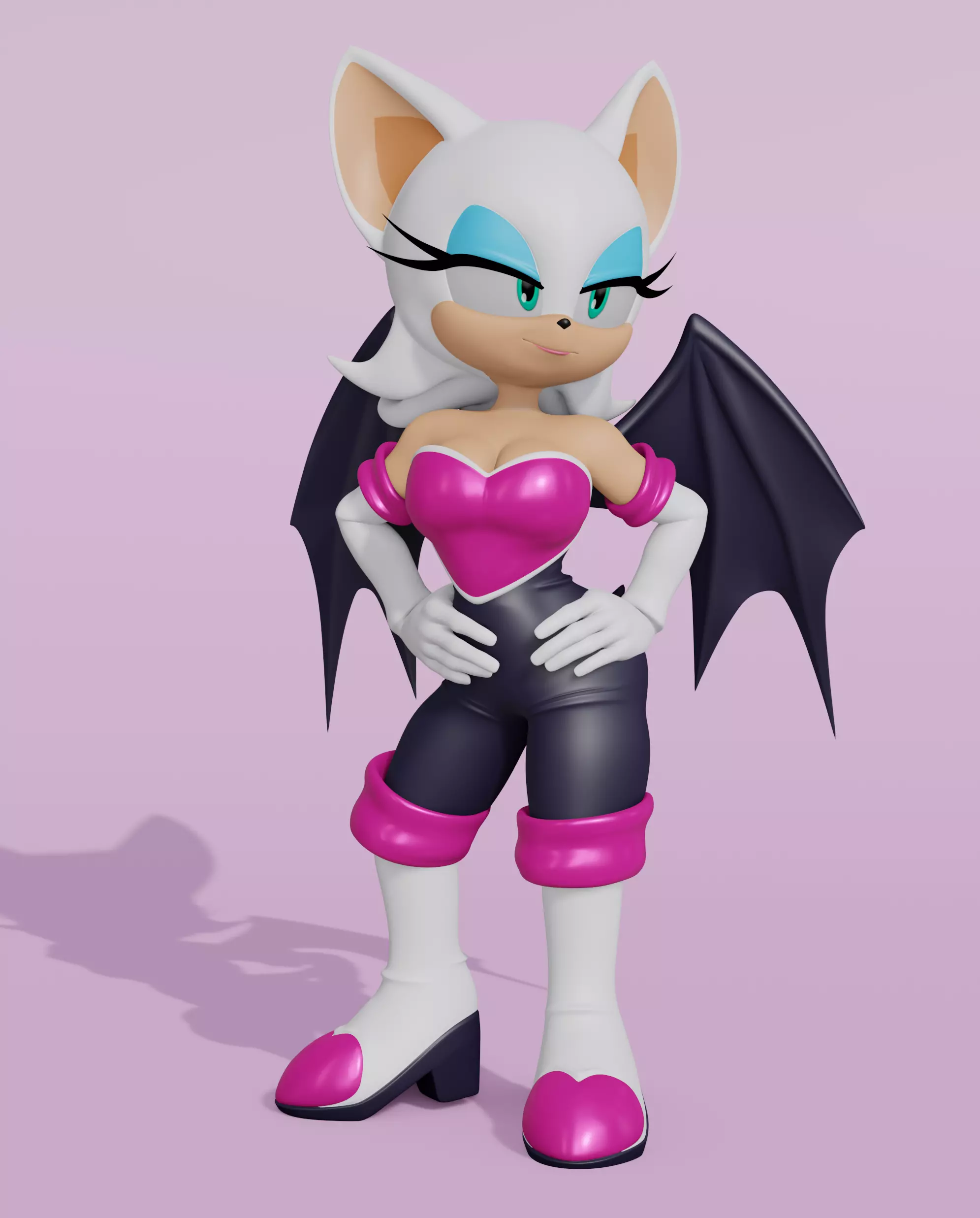 Rouge the Bat Low-poly 3D model_0