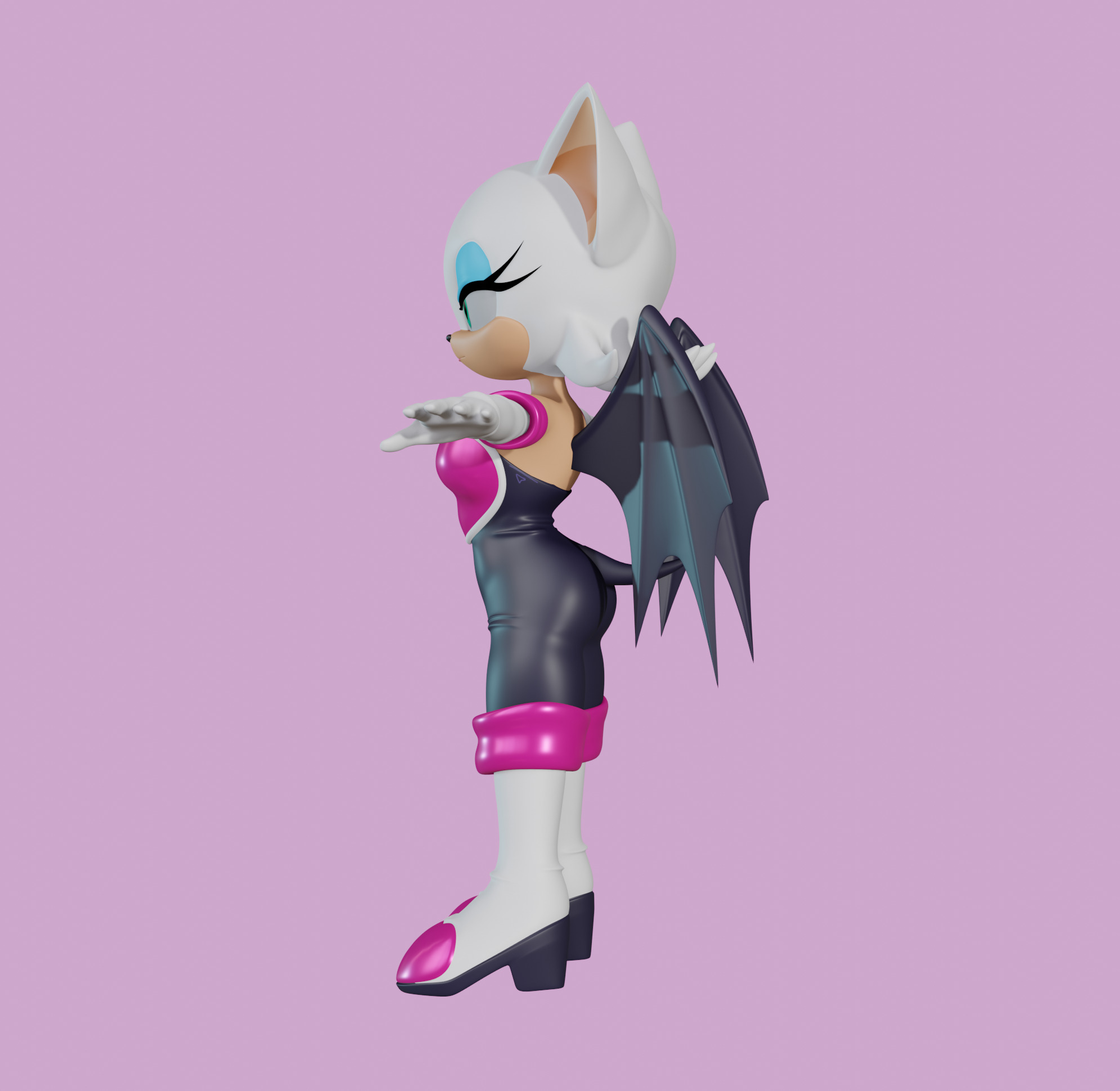 Rouge the Bat Low-poly 3D model_75