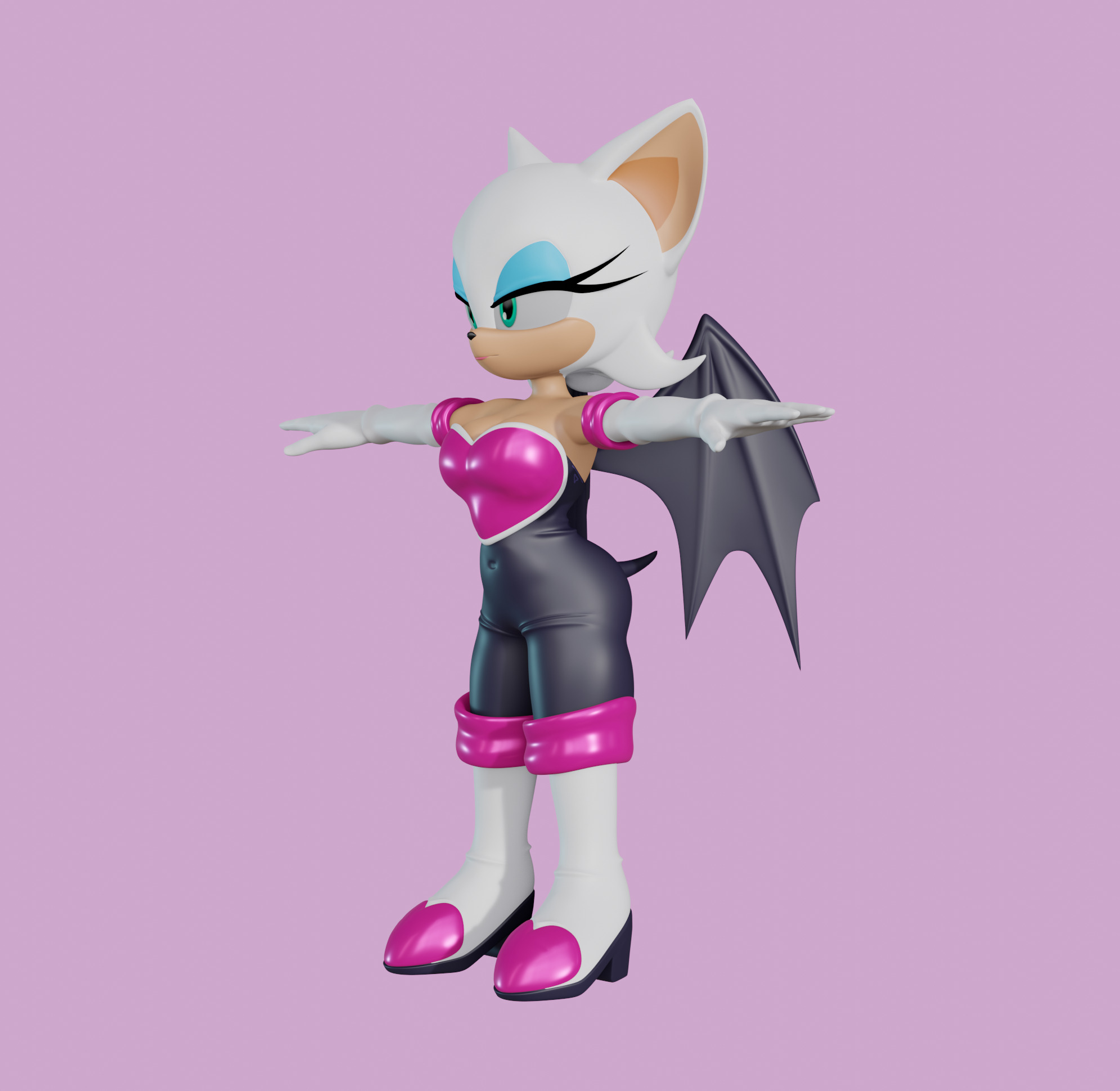 Rouge the Bat Low-poly 3D model_77