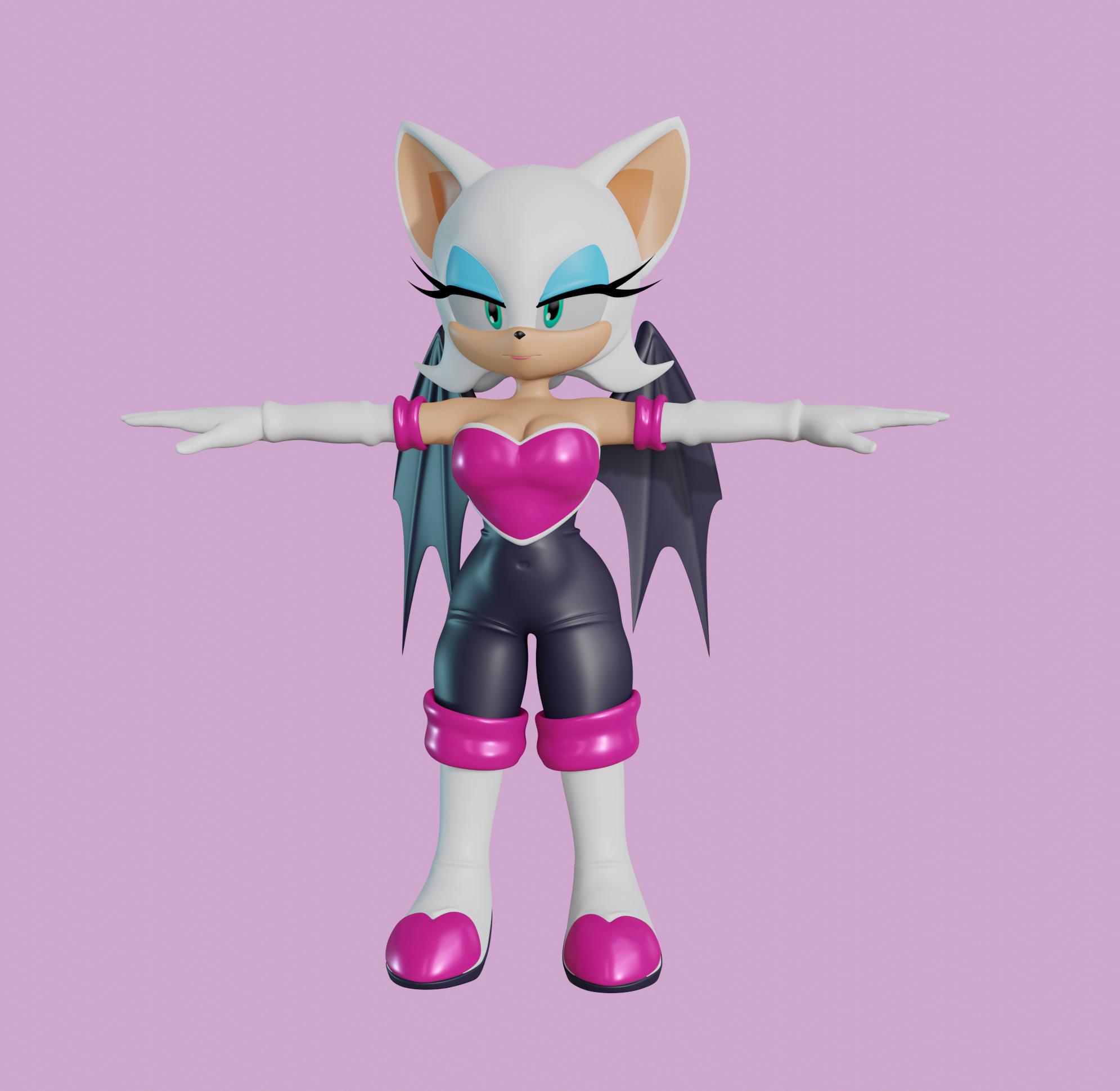 Rouge the Bat Low-poly 3D model_6