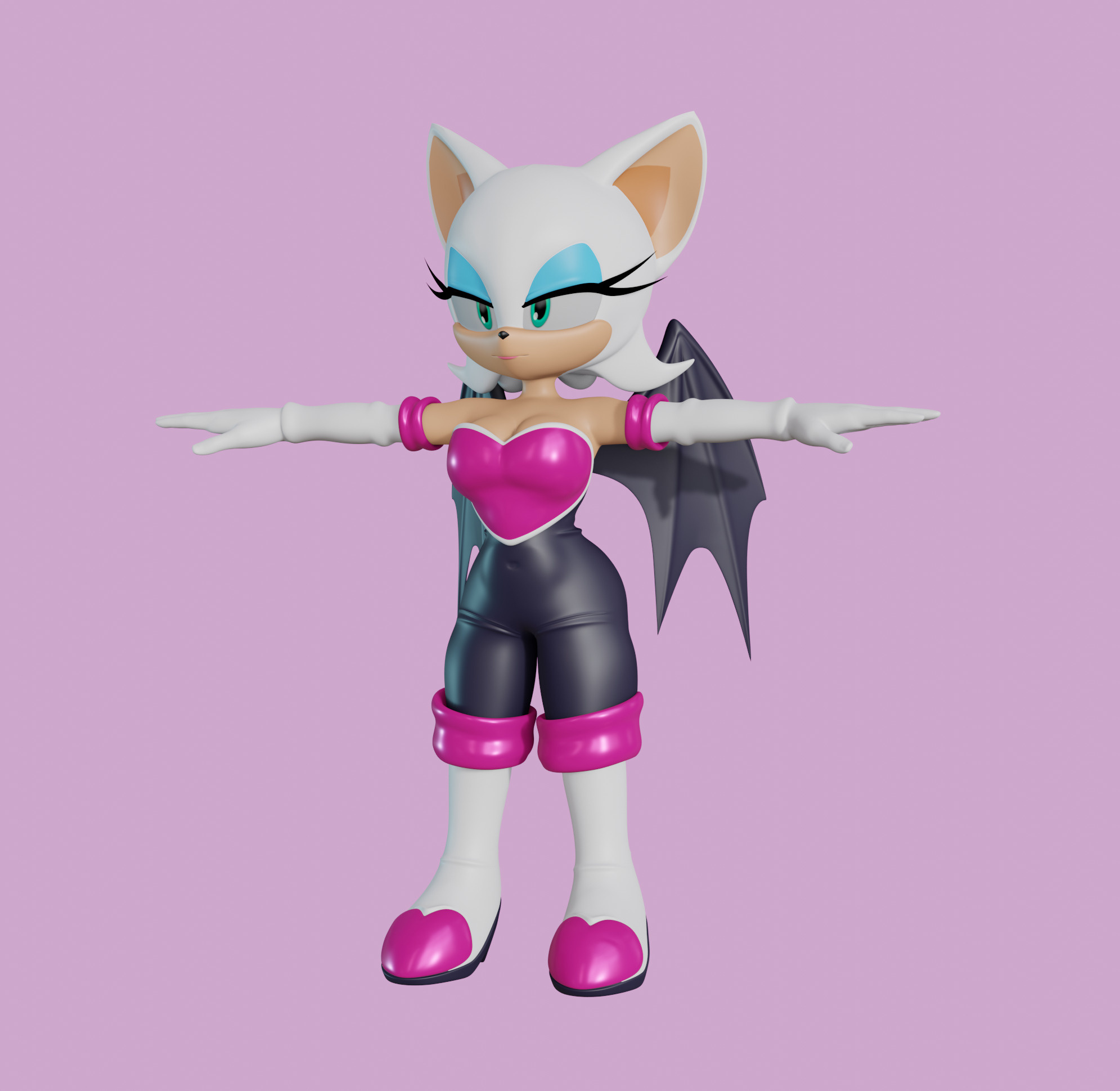 Rouge the Bat Low-poly 3D model_86