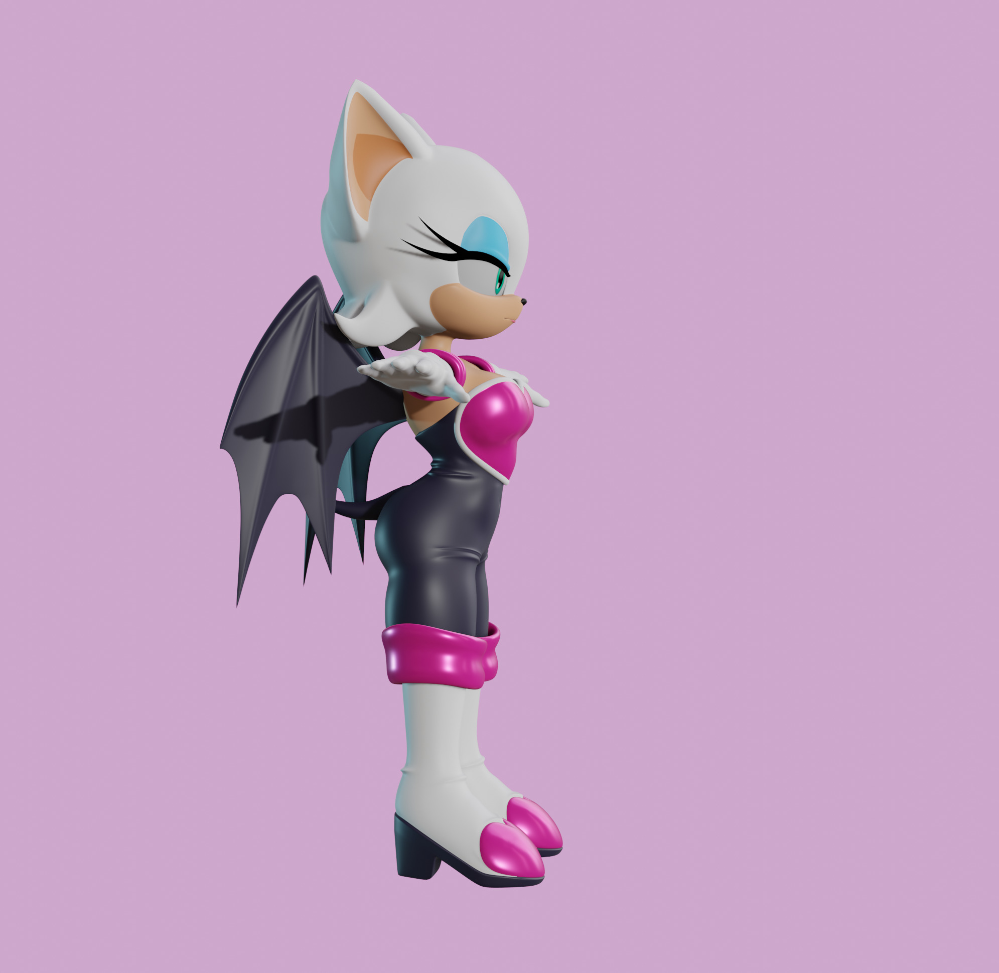 Rouge the Bat Low-poly 3D model_12