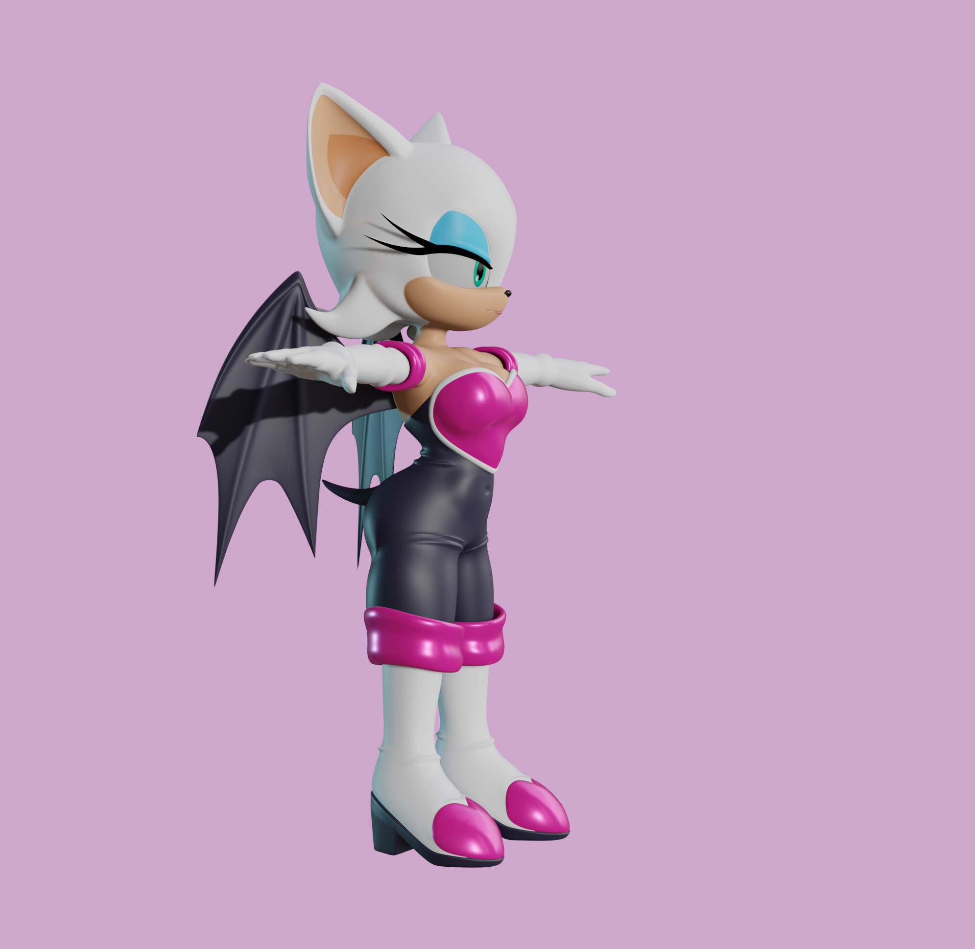Rouge the Bat Low-poly 3D model_46