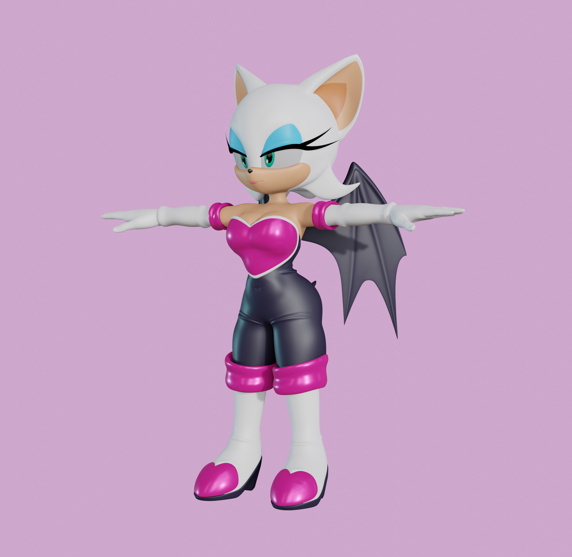 Rouge the Bat Low-poly 3D model_82