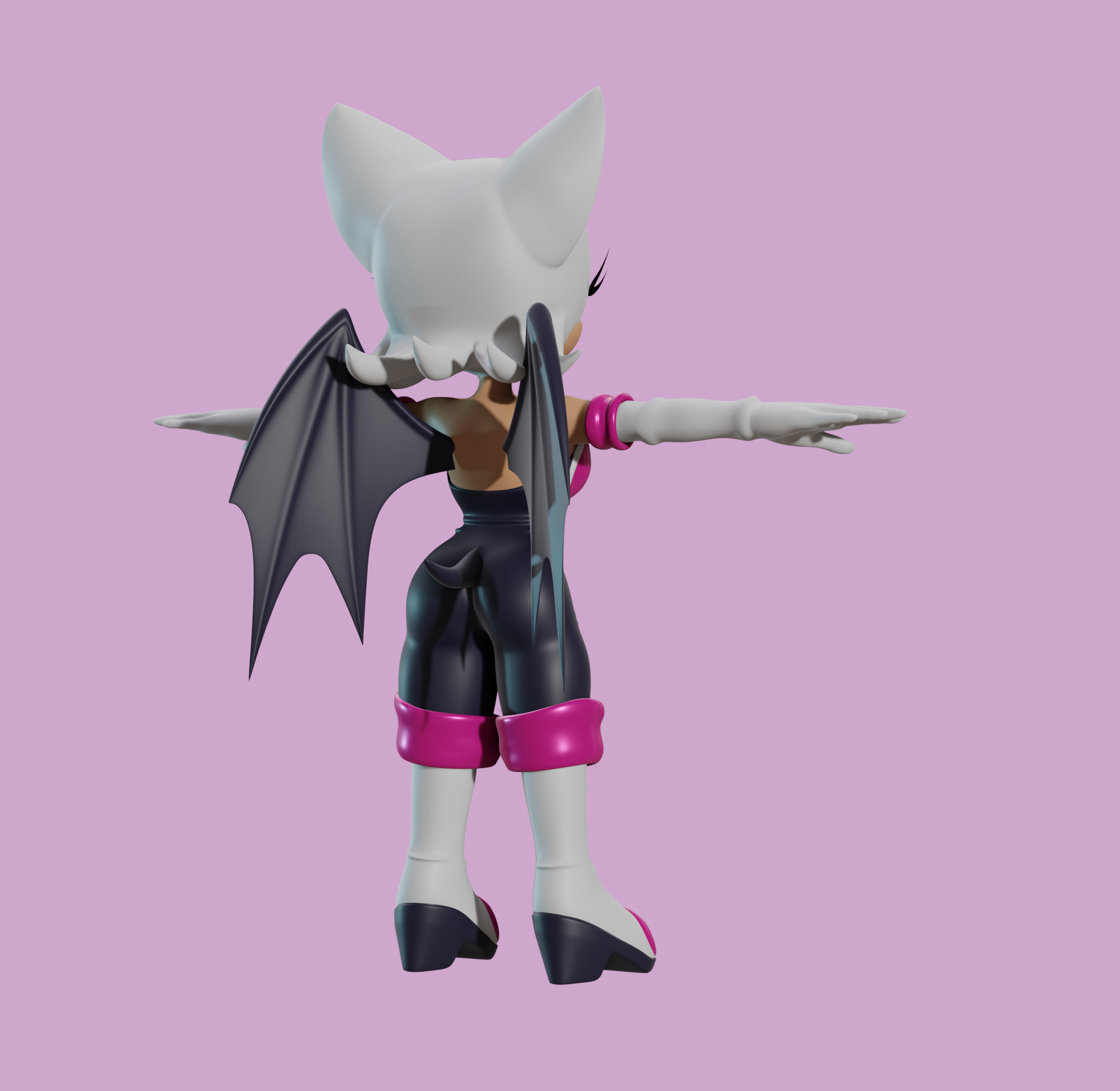 Rouge the Bat Low-poly 3D model_9