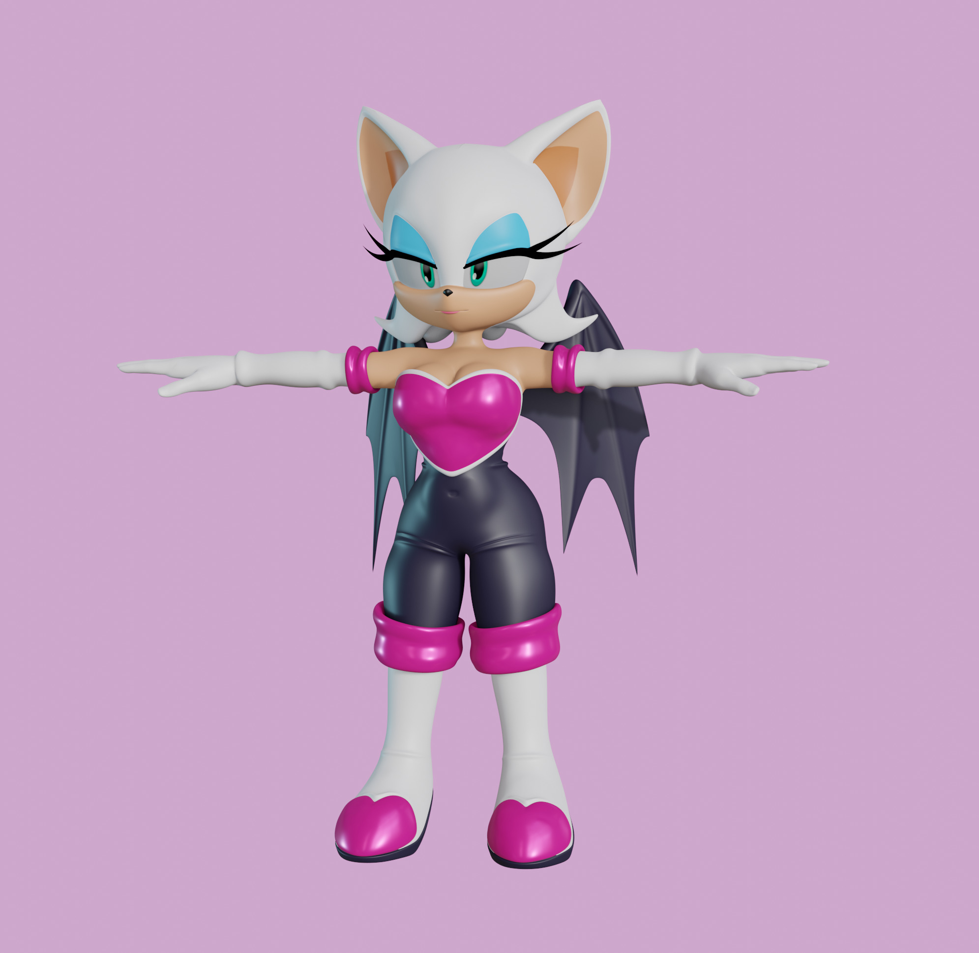 Rouge the Bat Low-poly 3D model_91