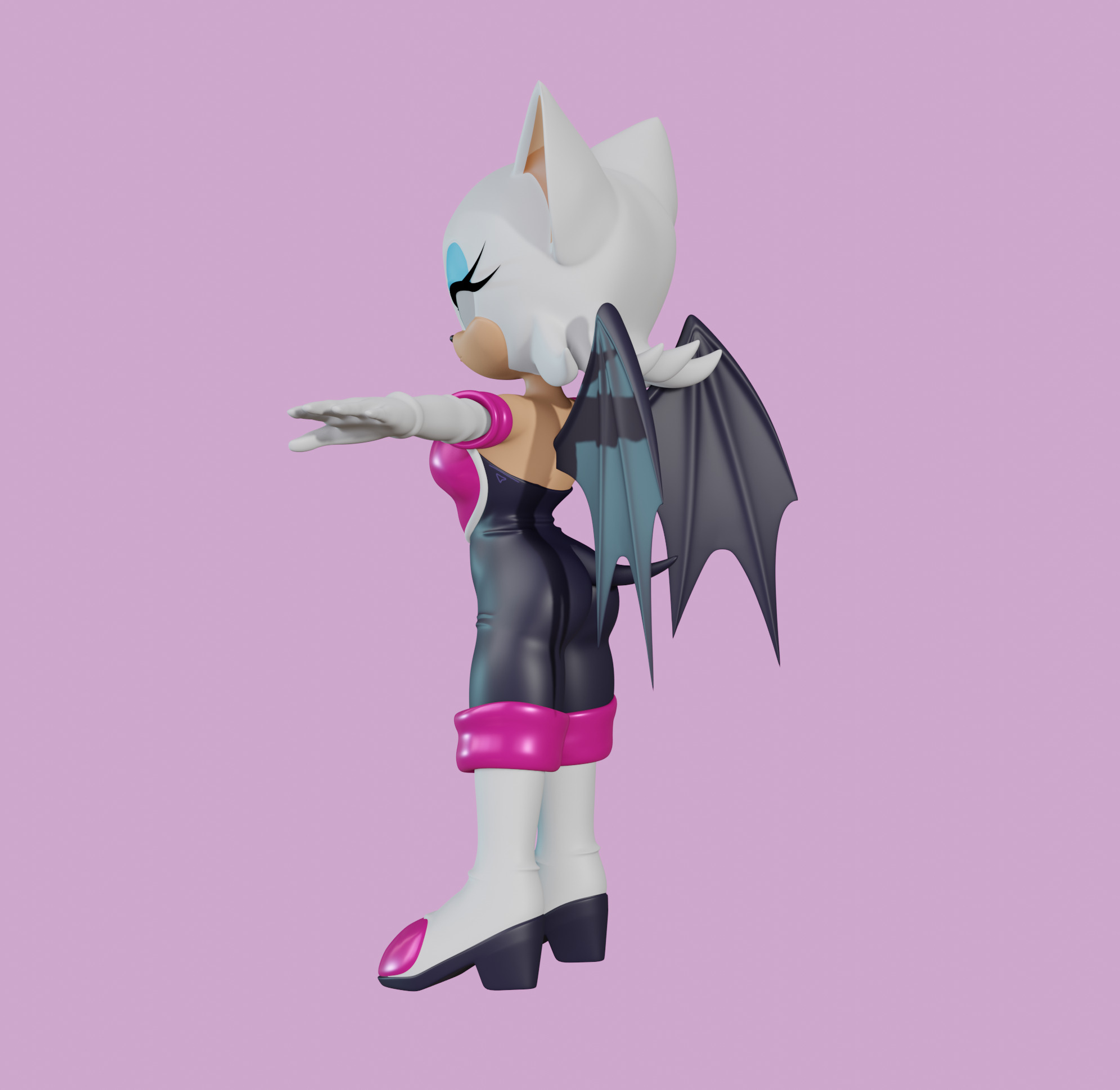 Rouge the Bat Low-poly 3D model_79