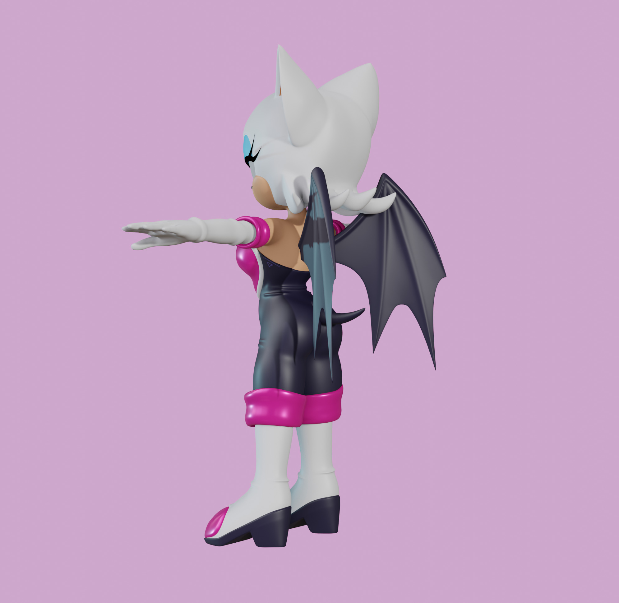 Rouge the Bat Low-poly 3D model_71