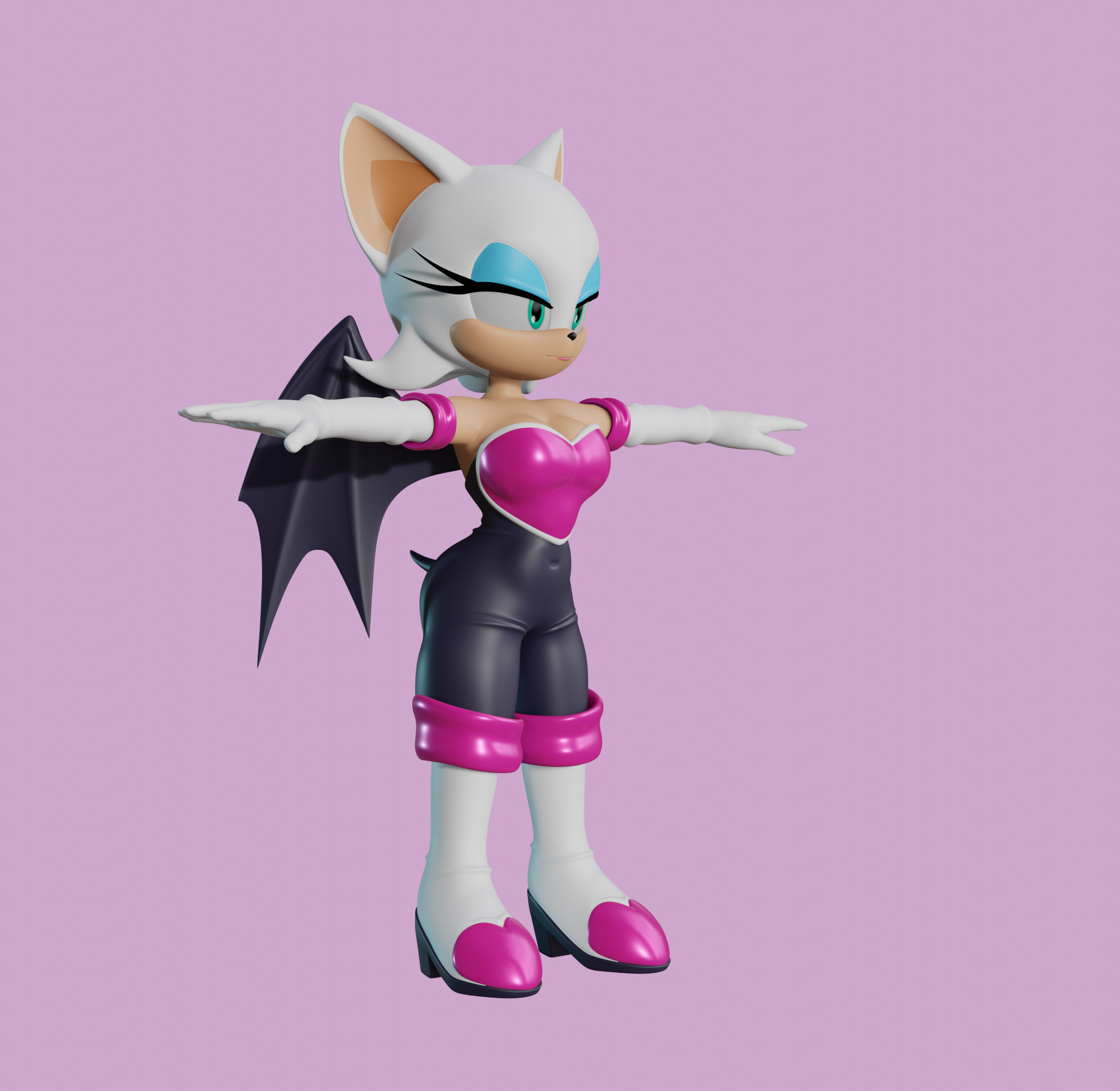 Rouge the Bat Low-poly 3D model_43