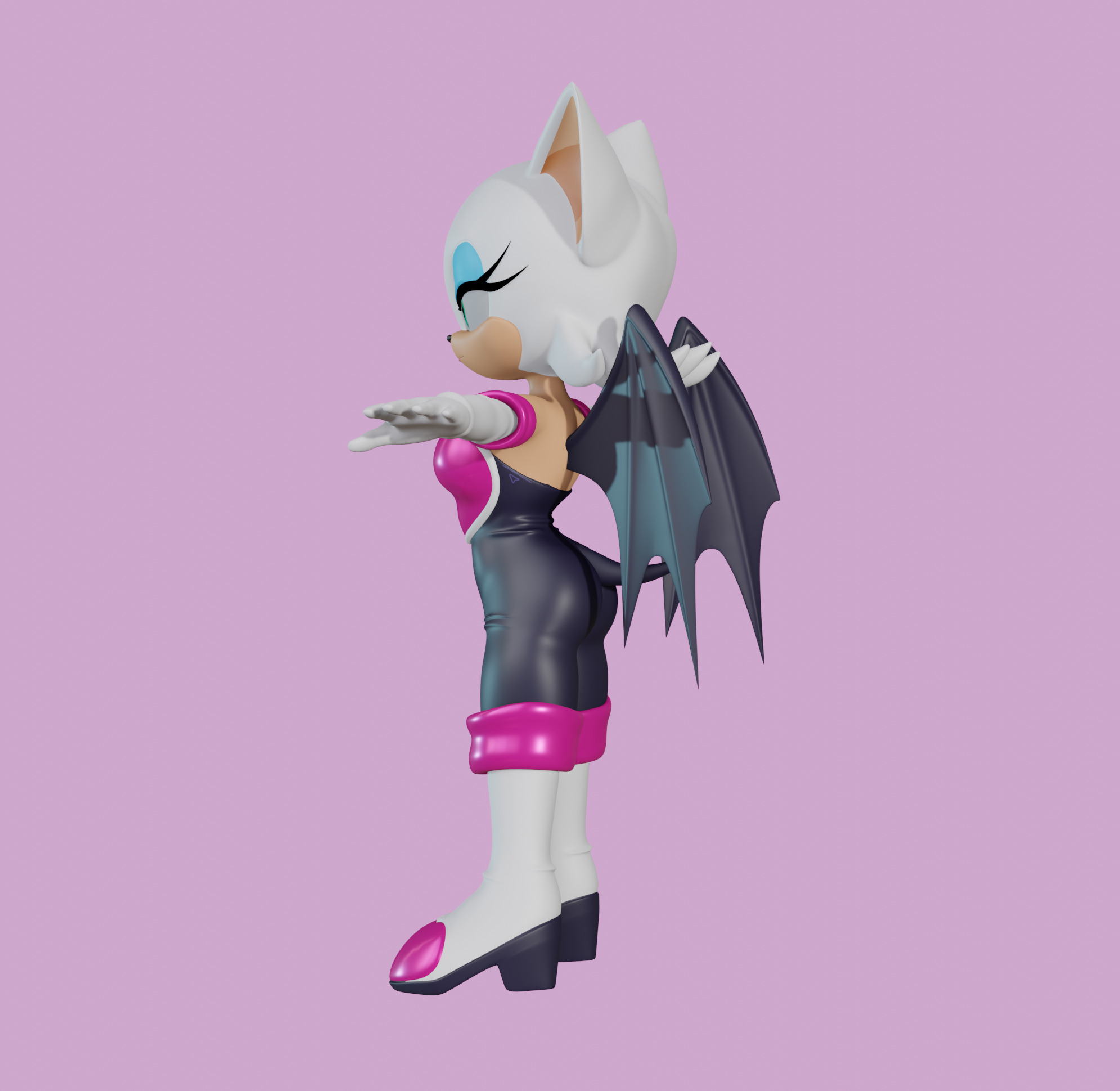 Rouge the Bat Low-poly 3D model_74