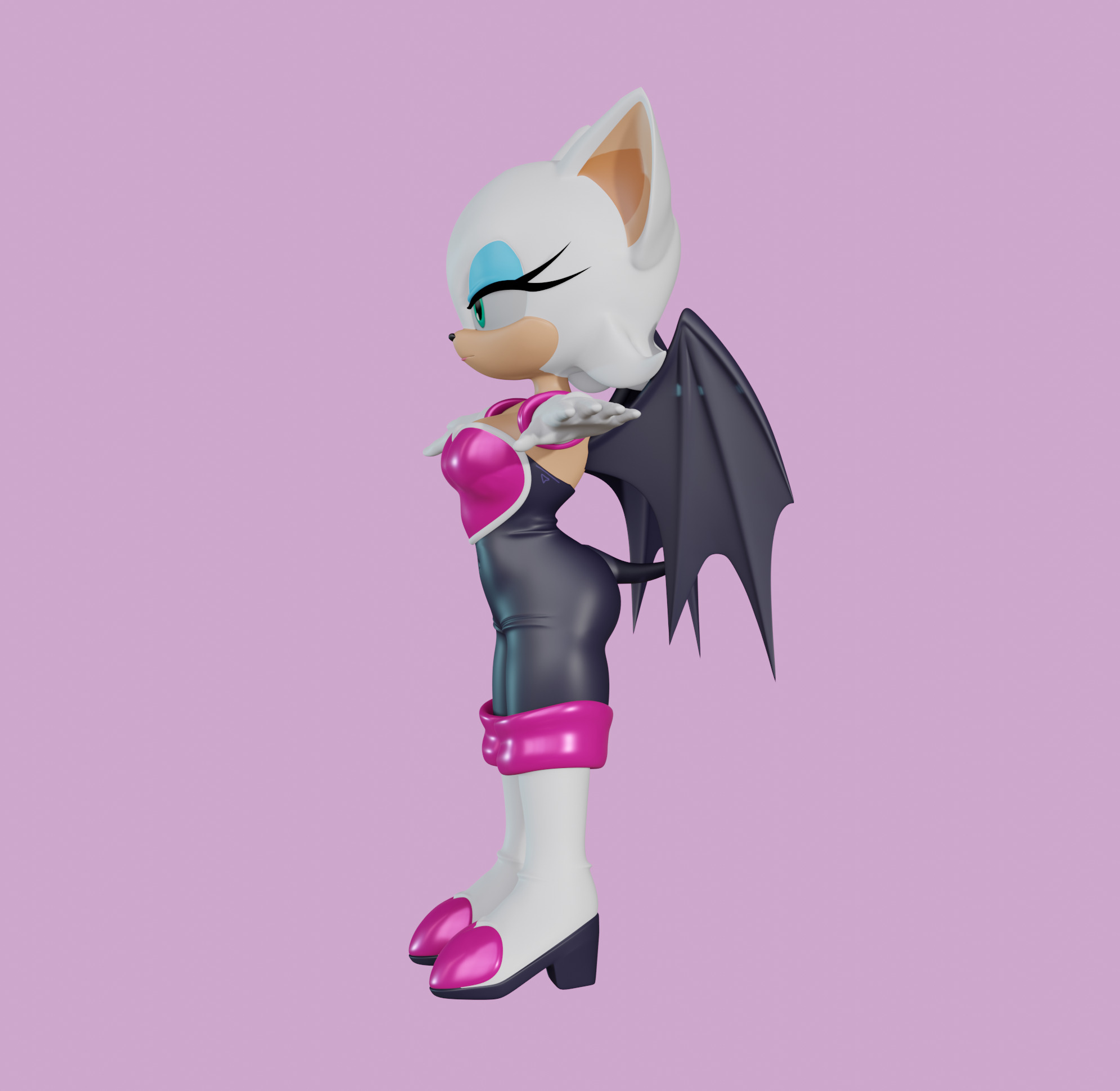 Rouge the Bat Low-poly 3D model_26