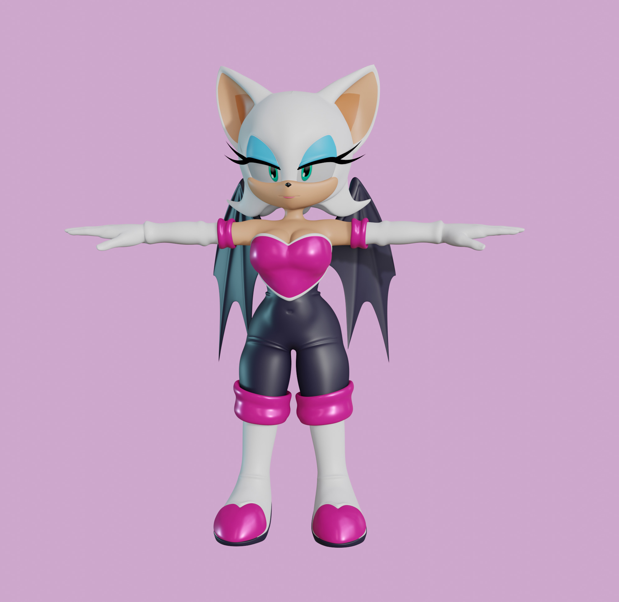 Rouge the Bat Low-poly 3D model_94